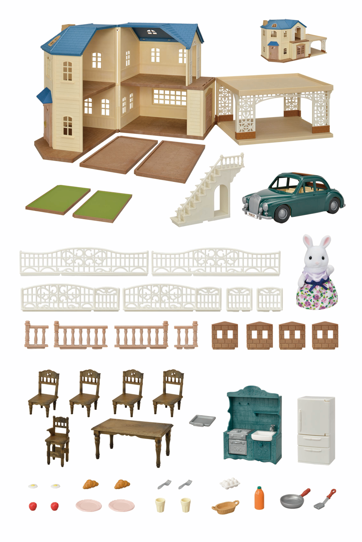 Sylvanian families - case - casa grande con posto auto gift set