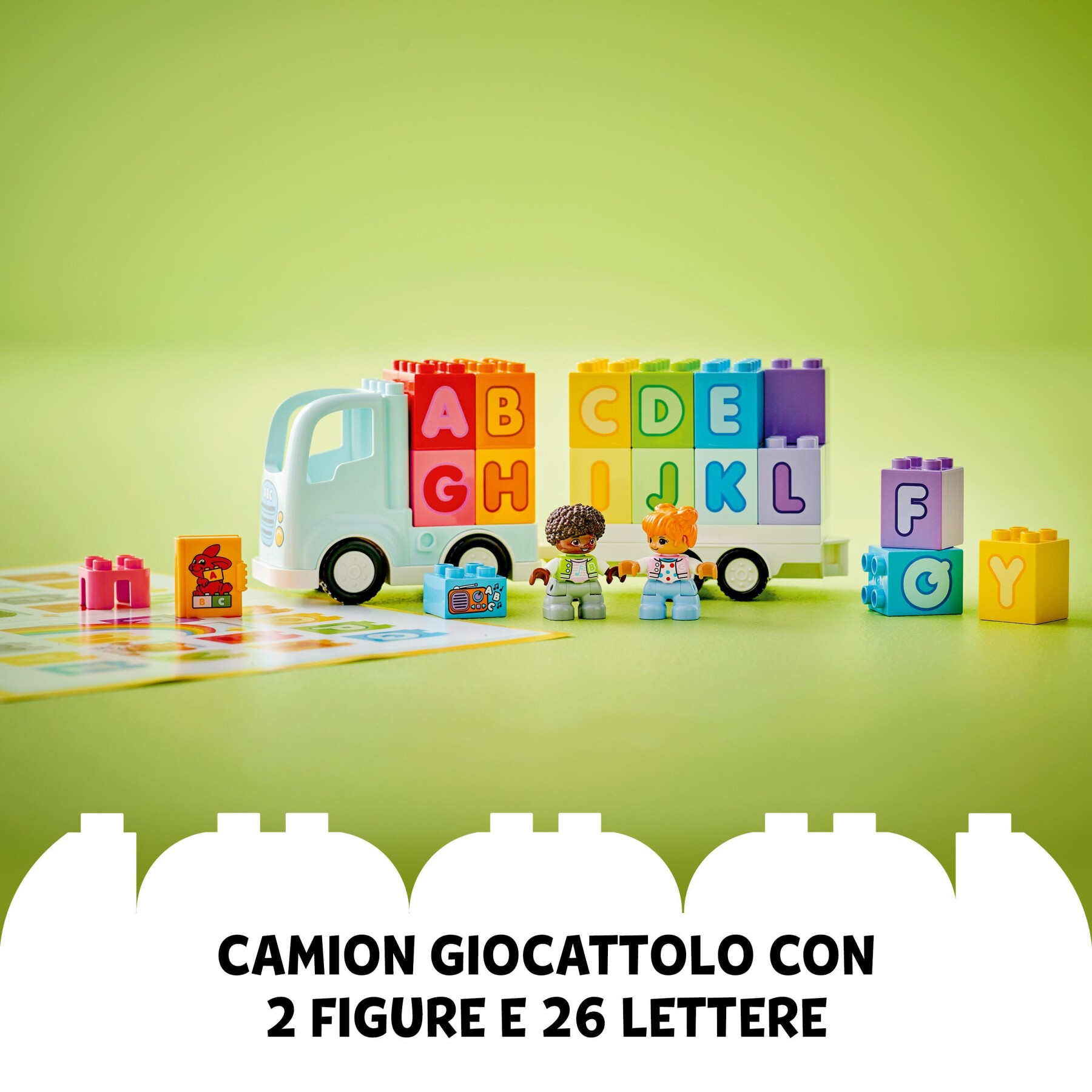 Lego duplo 10421 il camioncino dell’alfabeto, giochi educativi per bambini 2+ anni con camion giocattolo e mattoncini abc - LEGO DUPLO