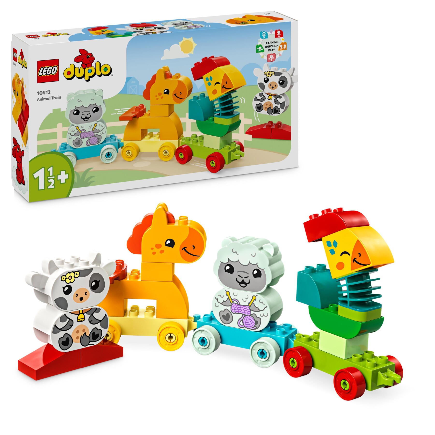 Lego duplo 10412 il treno degli animali, giochi per bambini da 1.5 anni, giocattolo educativo per l'apprendimento didattico - LEGO DUPLO