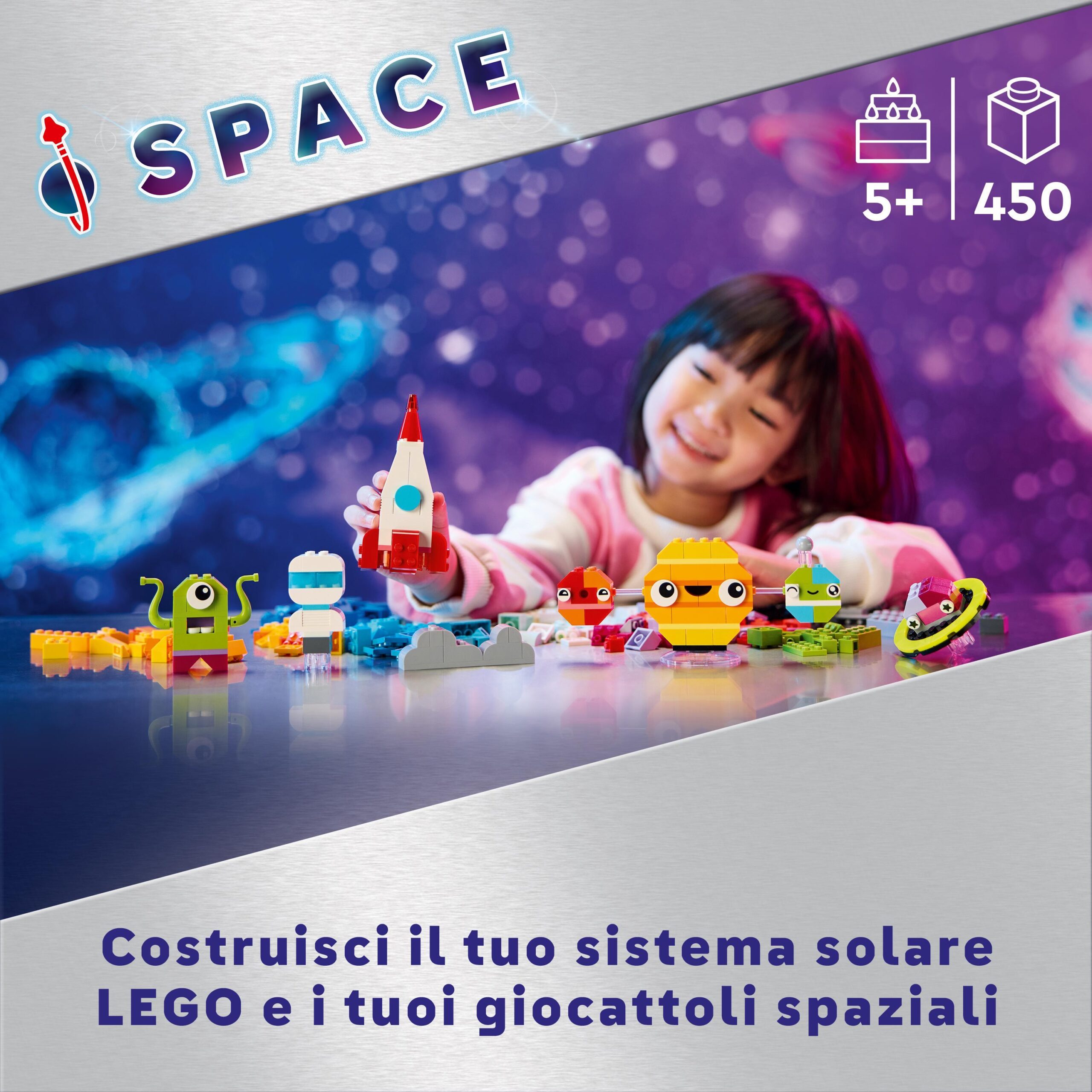 Lego classic 11037 pianeti dello spazio creativi, modellino da costruire di sistema solare per bambini 5+ con razzo giocattolo - LEGO CLASSIC