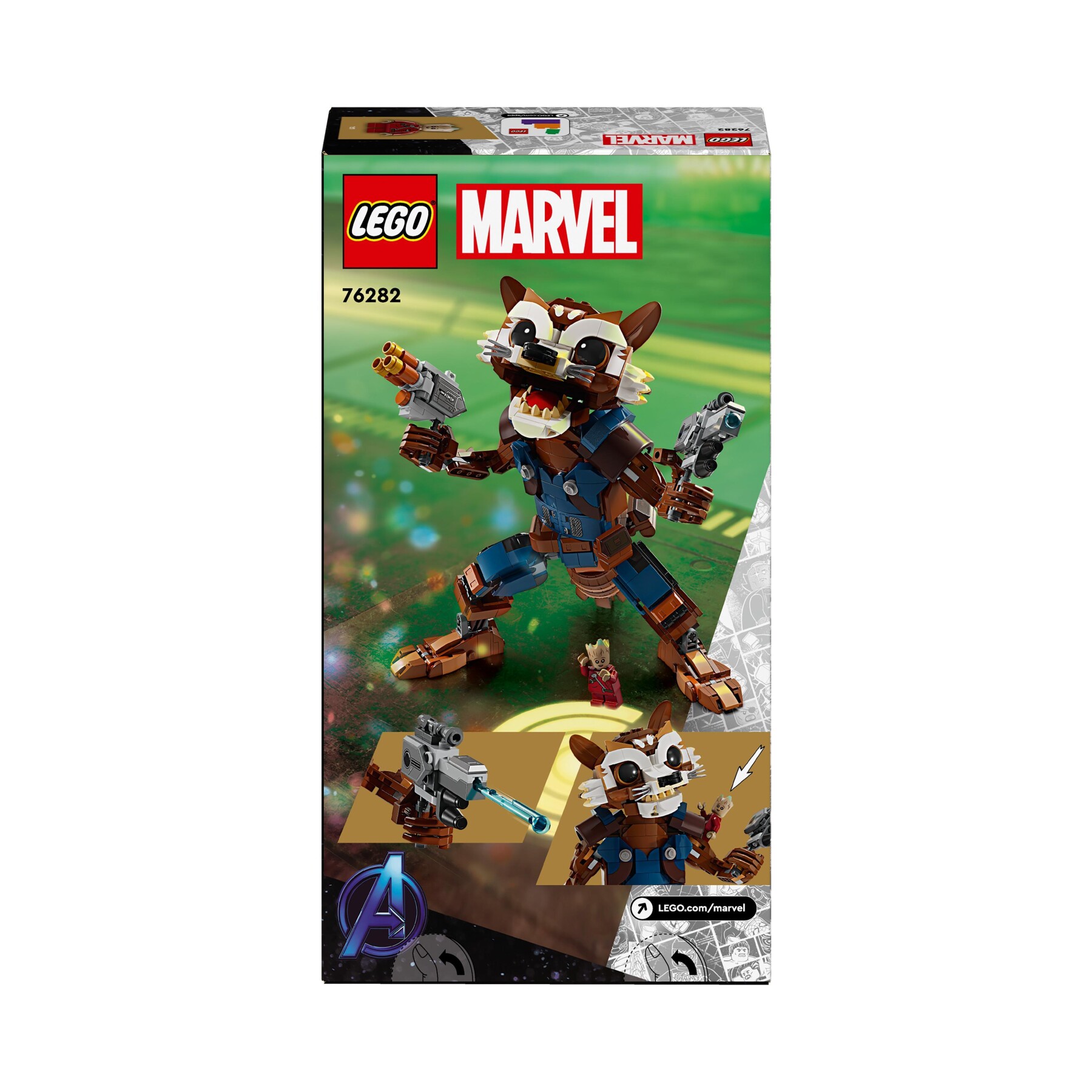 Lego marvel 76282 rocket e baby groot, giochi per bambini di 10+ anni con action figure snodabile e minifigure del supereroe - LEGO SUPER HEROES