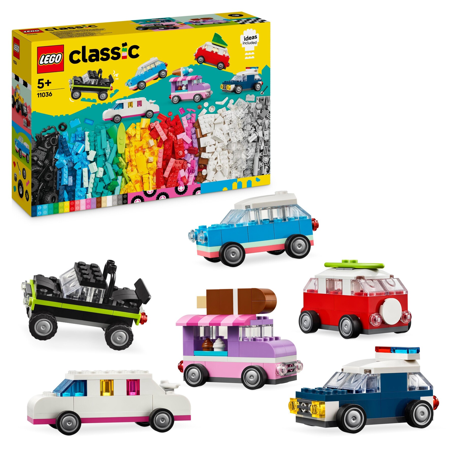Lego classic 11036 veicoli creativi, modellini di auto in mattoncini, macchine giocattolo per bambini e bambine 5+ anni - LEGO CLASSIC