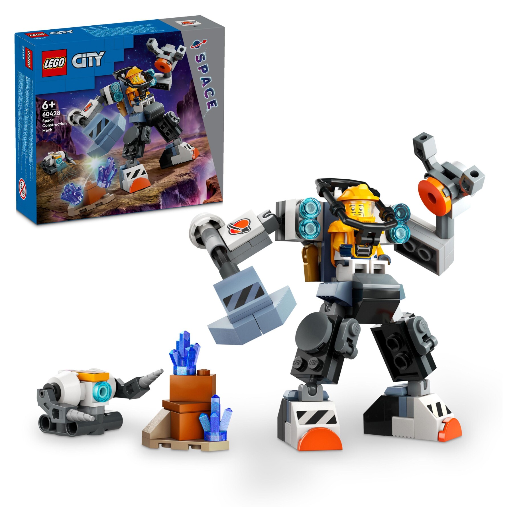 Lego city 60428 mech di costruzione spaziale, giochi per bambini di 6+ anni, tuta snodabile con minifigure e robot giocattolo - LEGO CITY