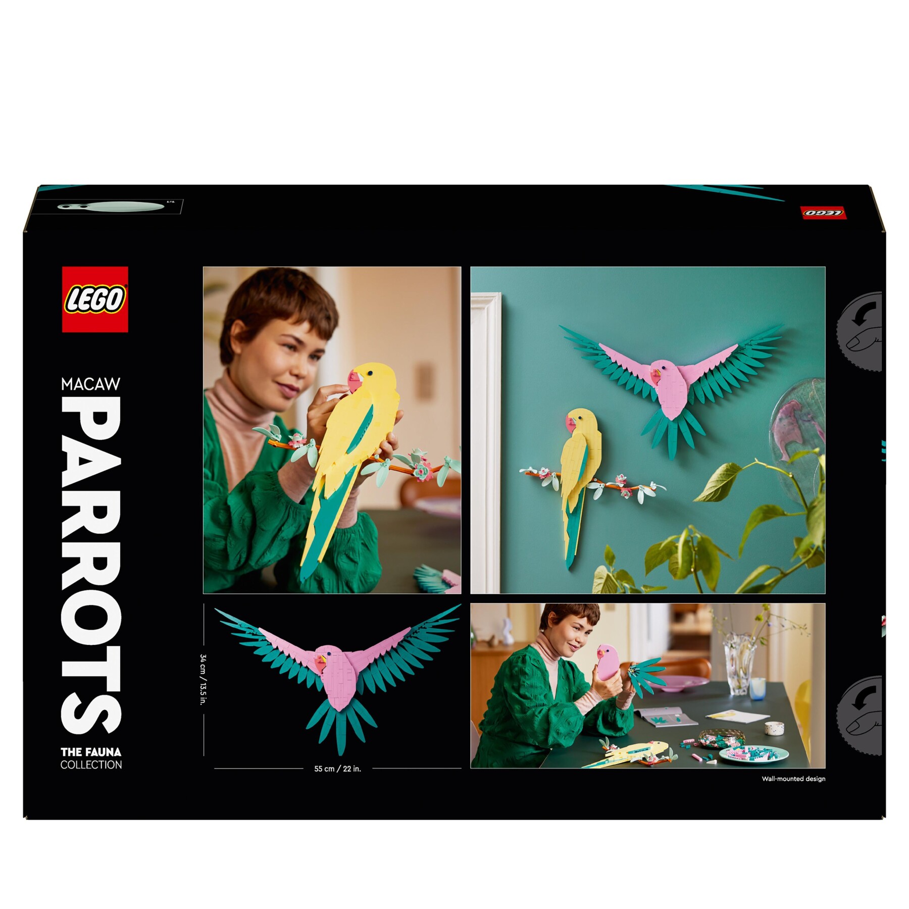 Lego art 31211 collezione animali – pappagalli ara, decorazione da parete per casa, idea regalo per adulti o per anniversario - LEGO Art