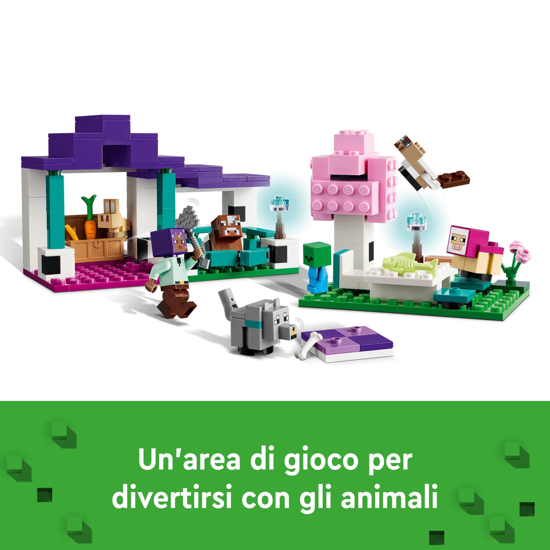 Lego minecraft 21253 il santuario degli animali giocattolo per bambini e fan di 7+ anni con bioma delle pianure e personaggi - MINECRAFT
