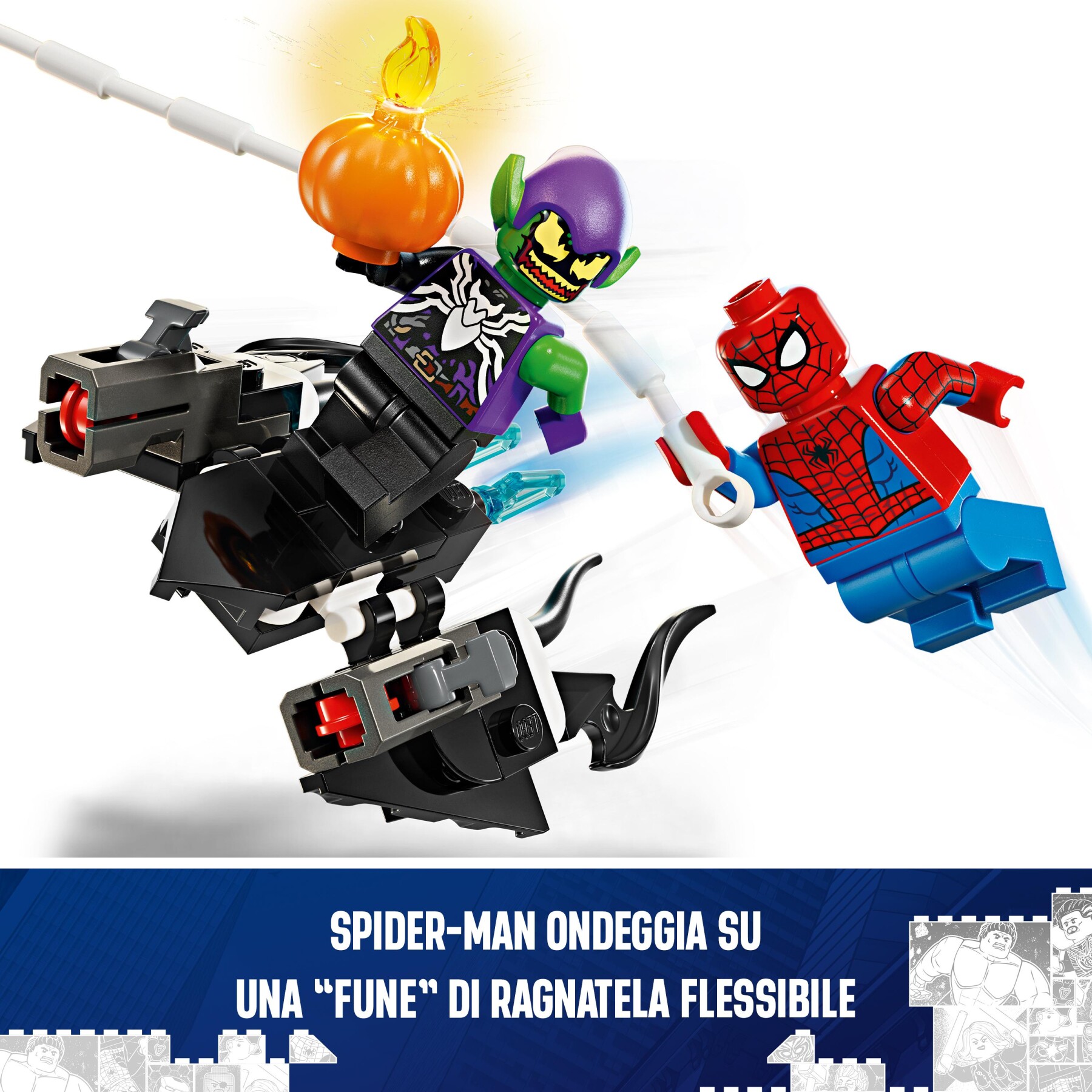 Lego marvel 76279 auto da corsa di spider-man e venom goblin, gioco per bambini di 7+ anni, veicoli giocattolo dei supereroi - LEGO SUPER HEROES, Avengers, Spiderman