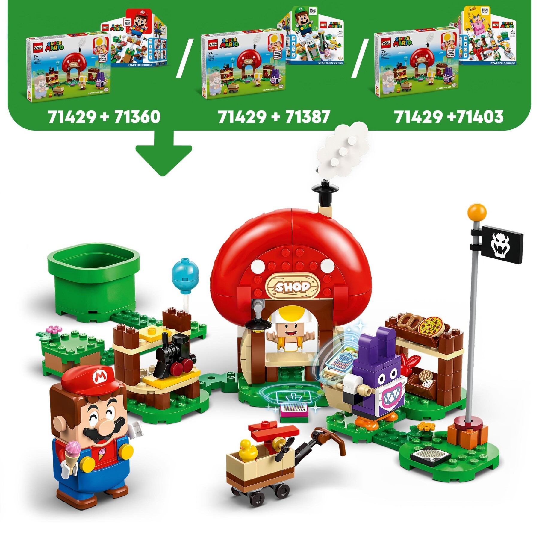 Lego super mario 71429 pack di espansione ruboniglio al negozio di toad, giochi per bambini 7+ anni con 2 personaggi giocattolo - LEGO® Super Mario™, Super Mario