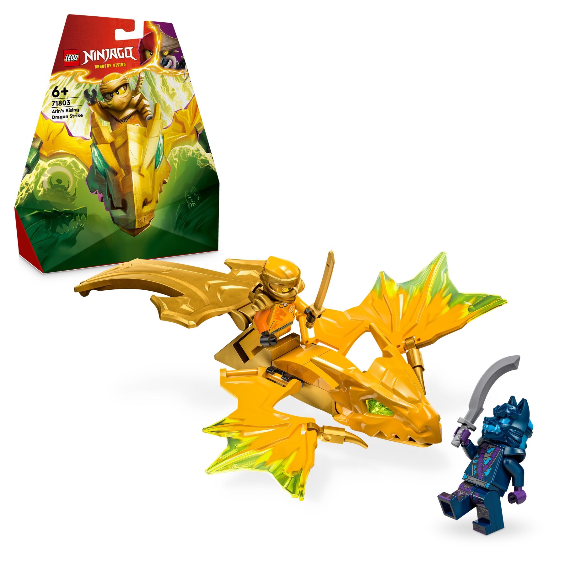 Lego ninjago 71803 attacco del rising dragon di arin, giochi per bambini 6+ con action figure di drago giocattolo e minifigure - LEGO NINJAGO