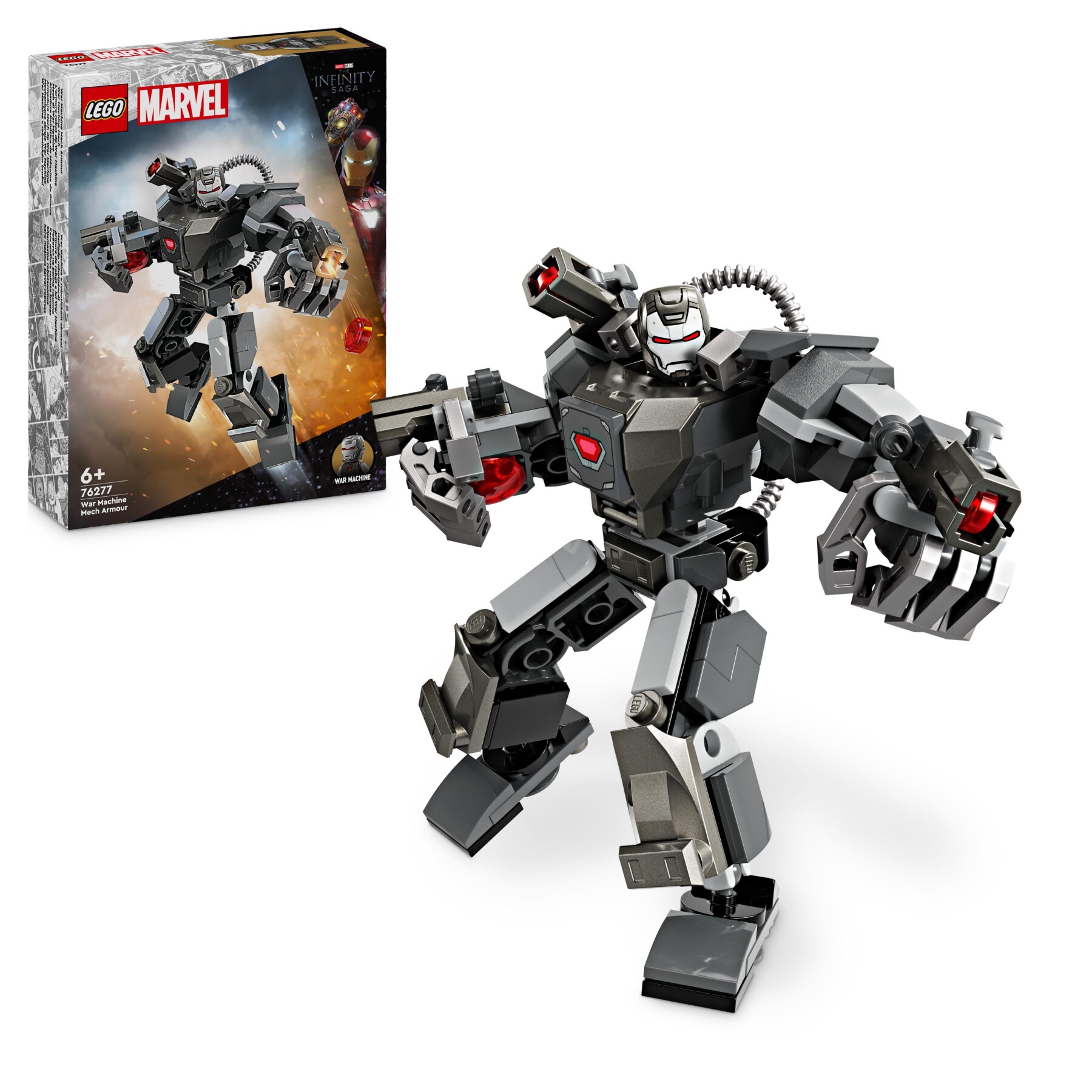 Lego marvel 76277 mech di war machine, giocattolo action figure per bambini 6+ anni, supereroe con 3 shooter, personaggio mcu - LEGO SUPER HEROES