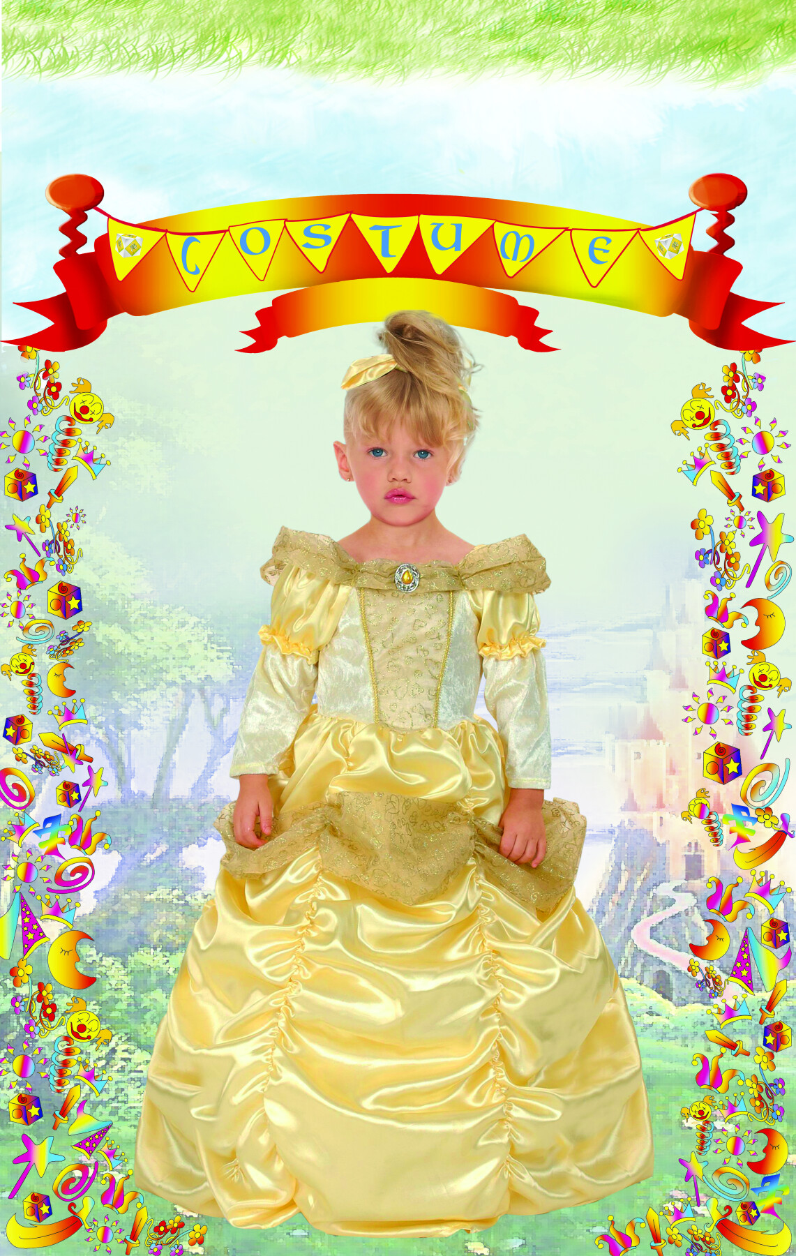 Bellissimo costume completo da “ la bella della festa ” disponibile in diverse taglie - 