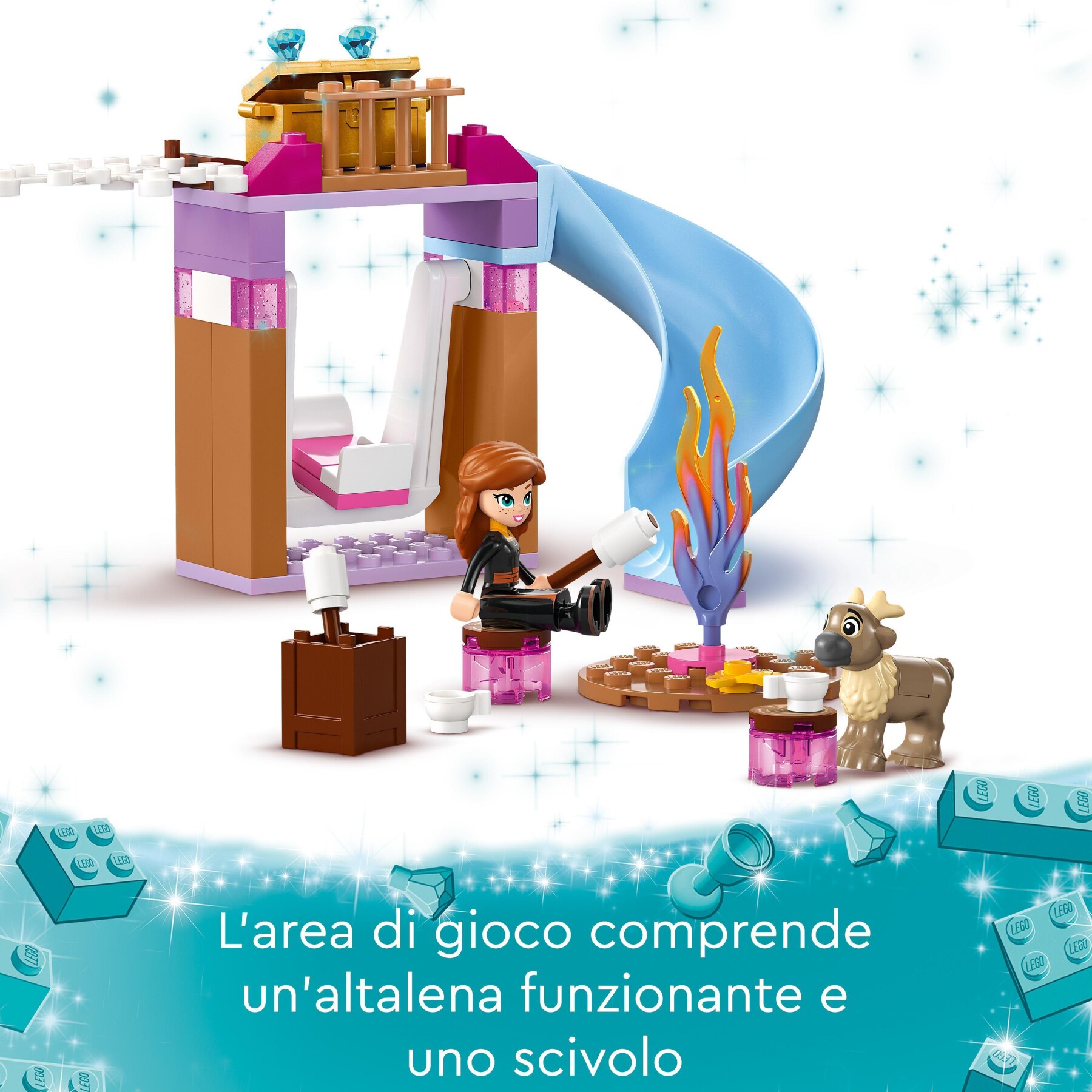Lego disney princess 43238 castello di ghiaccio di elsa di frozen, palazzo giocattolo delle principesse, giochi per bambini 4+ - DISNEY PRINCESS, LEGO DISNEY PRINCESS, Frozen