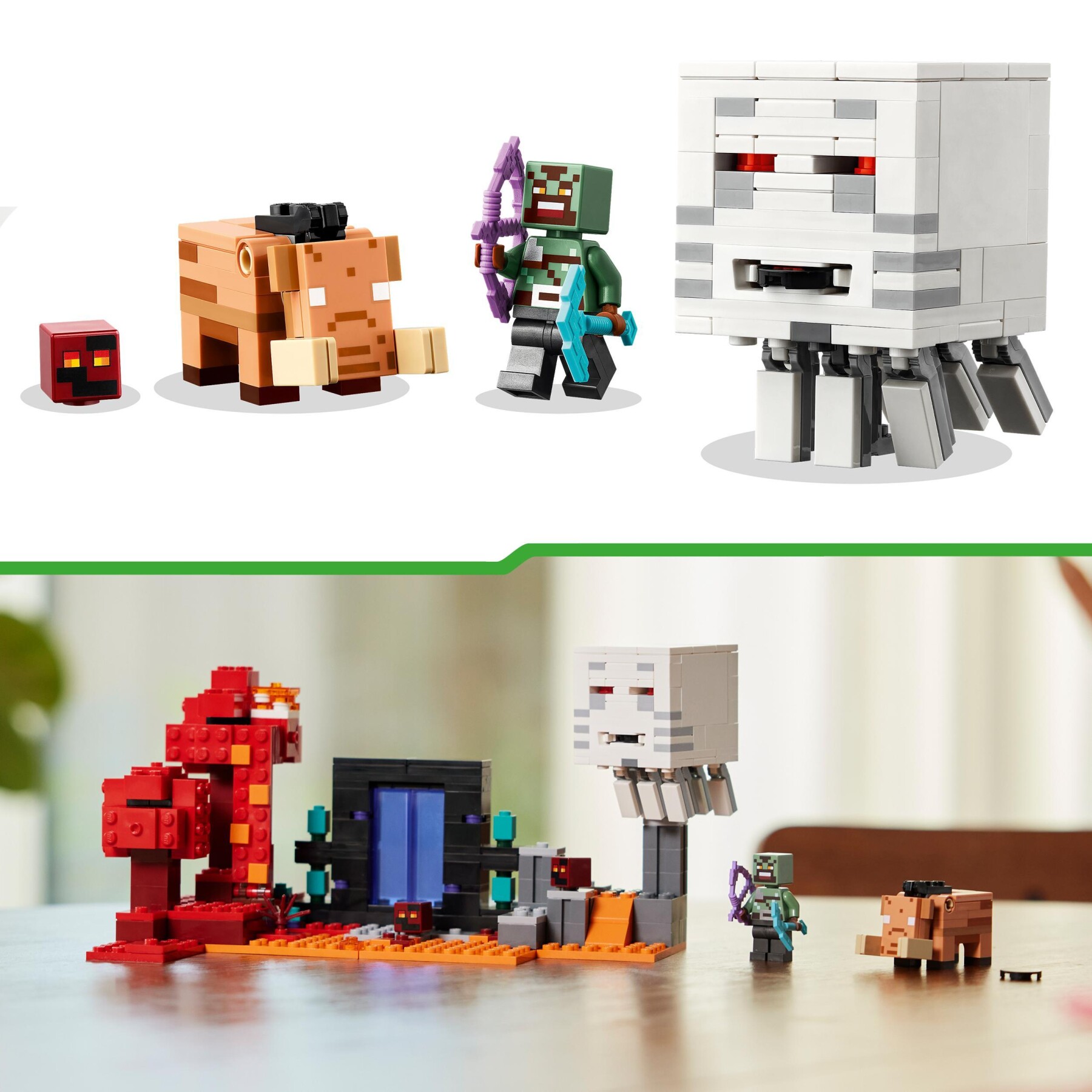 Lego minecraft 21255 agguato nel portale del nether, gioco per bambini di 8+ anni, set con scene di battaglia e personaggi - MINECRAFT