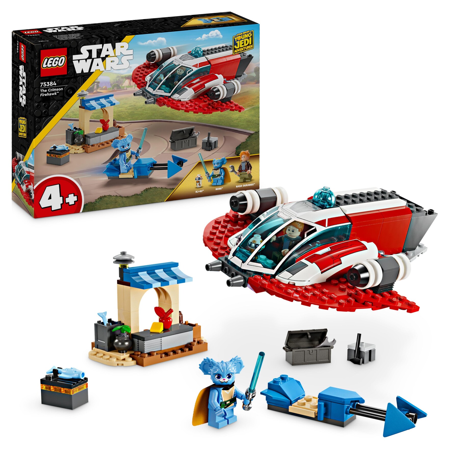 Lego star wars 75384 the crimson firehawk, starter set con astronave giocattolo, speeder bike e 3 personaggi, regalo bambini 4+ - LEGO® Star Wars™