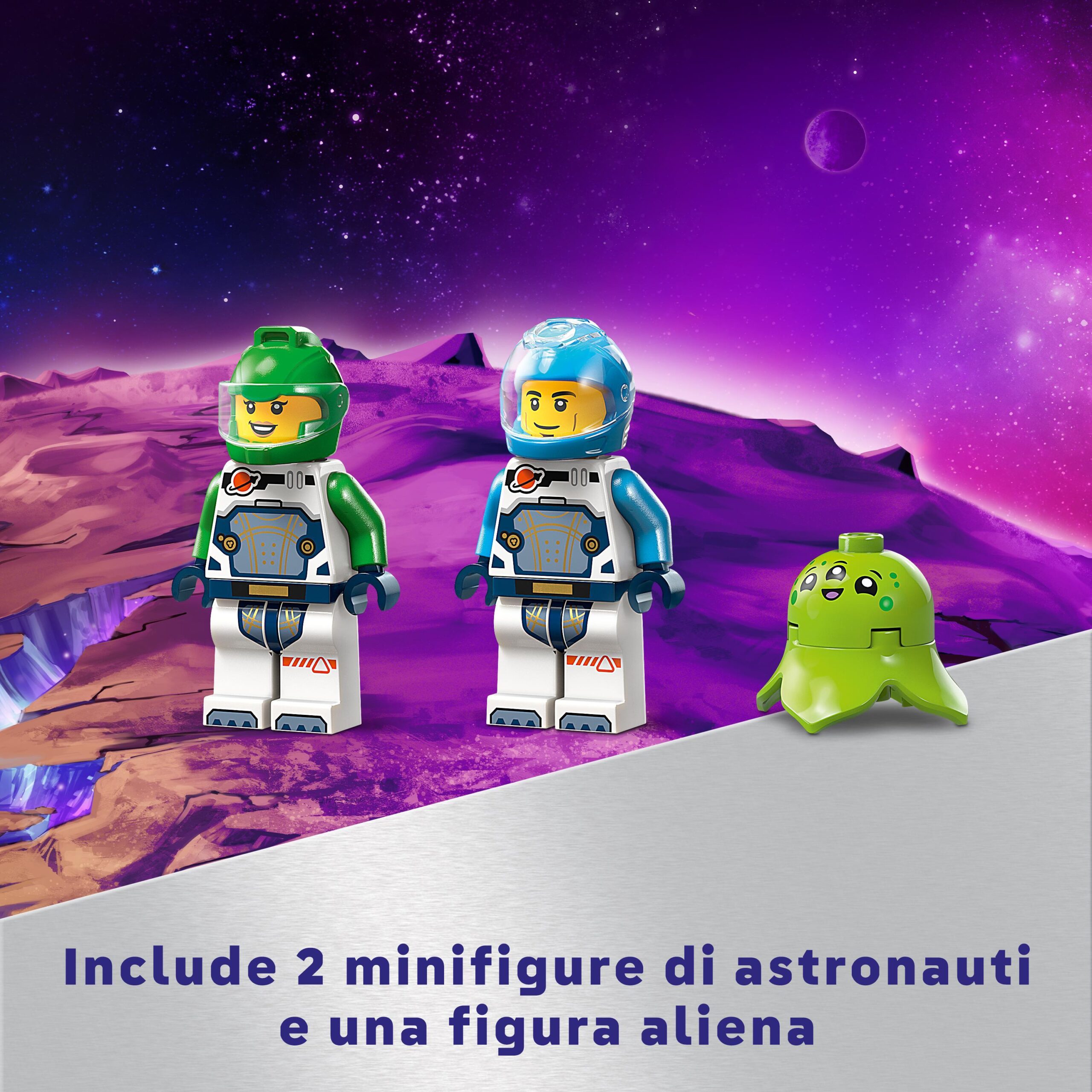 Lego city 60429 navetta spaziale e scoperta di asteroidi, gioco per bambini 4+ con astronave giocattolo, gru e 2 minifigure - LEGO CITY