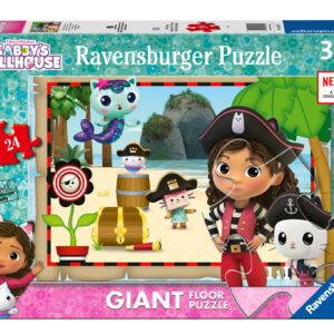 Ravensburger - puzzle gabby's dollhouse b 24 giant, 24 pezzi, età raccomandata 3+ anni - GABBY'S DOLLHOUSE, RAVENSBURGER