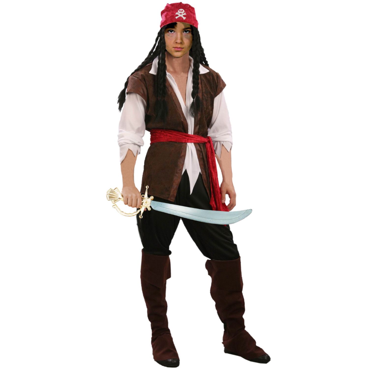 Bellissimo costume completo da “ pirata jack ” disponibile in diverse taglie - 