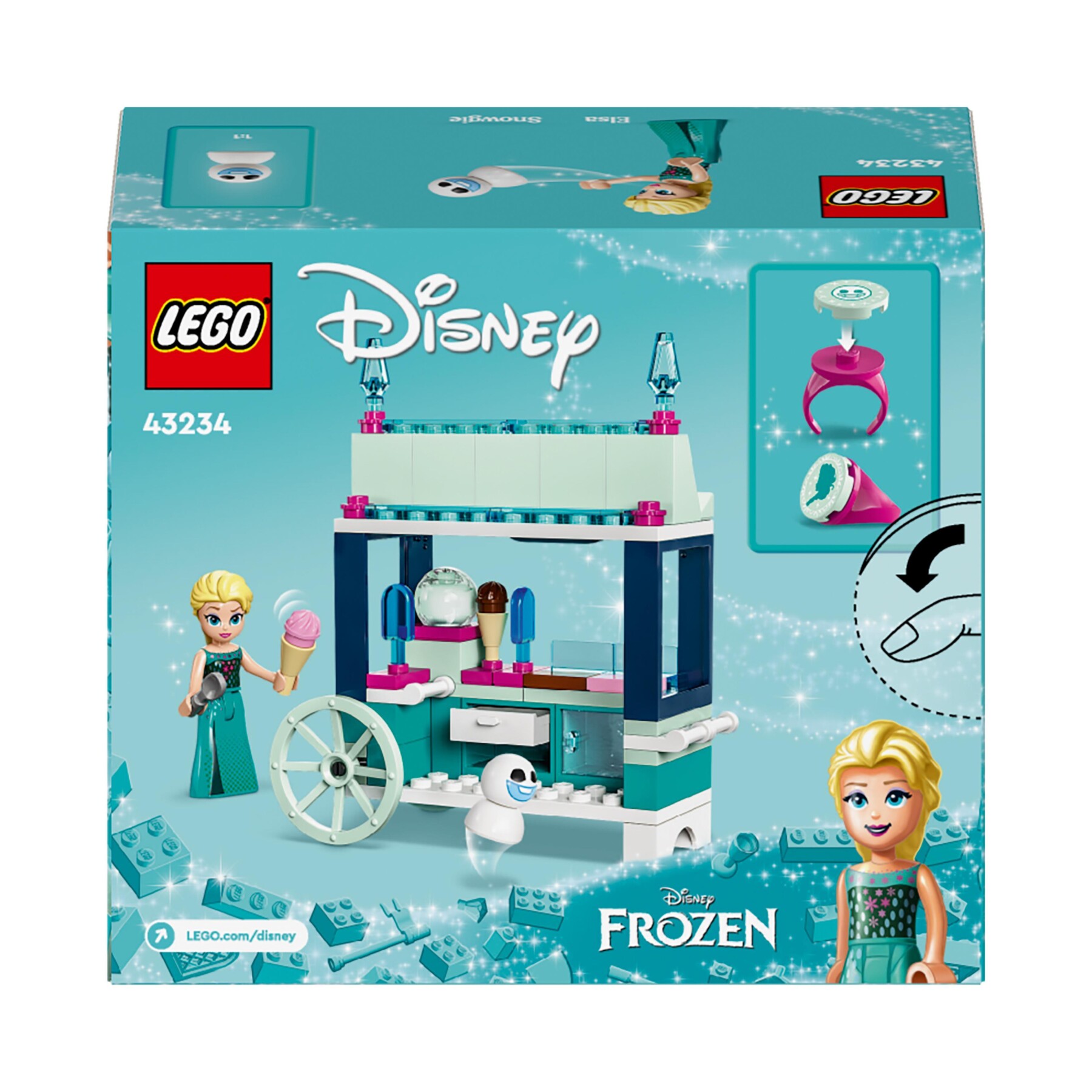Lego disney princess 43234 le delizie al gelato di elsa frozen, carretto dei gelati delle principesse, giochi per bambini 5+ - DISNEY PRINCESS, LEGO DISNEY PRINCESS, Frozen