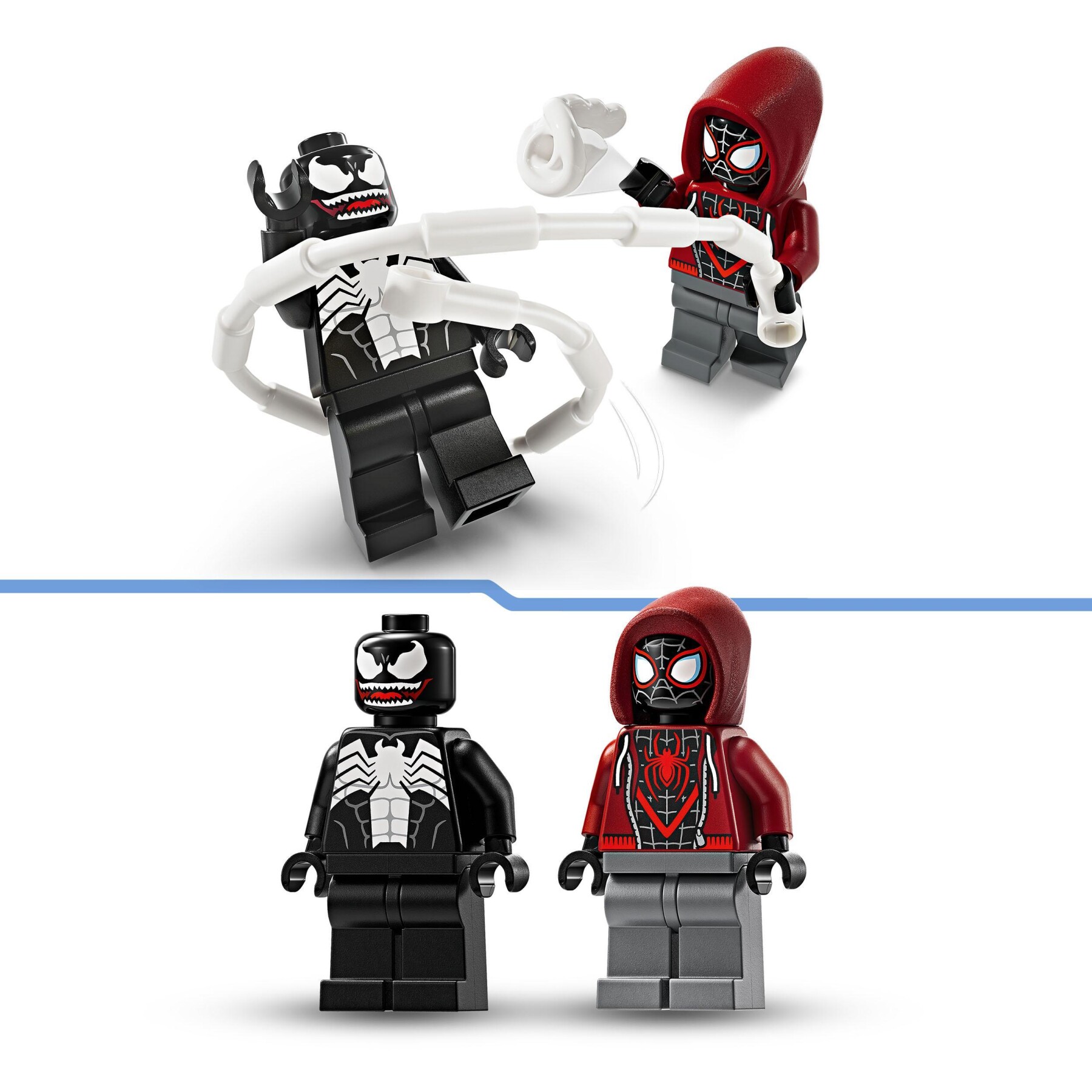 Lego marvel 76276 mech di venom vs. miles morales, giocattolo action figure per bambini 6+ anni con minifigure di spider-man - DC COMICS, LEGO SUPER HEROES