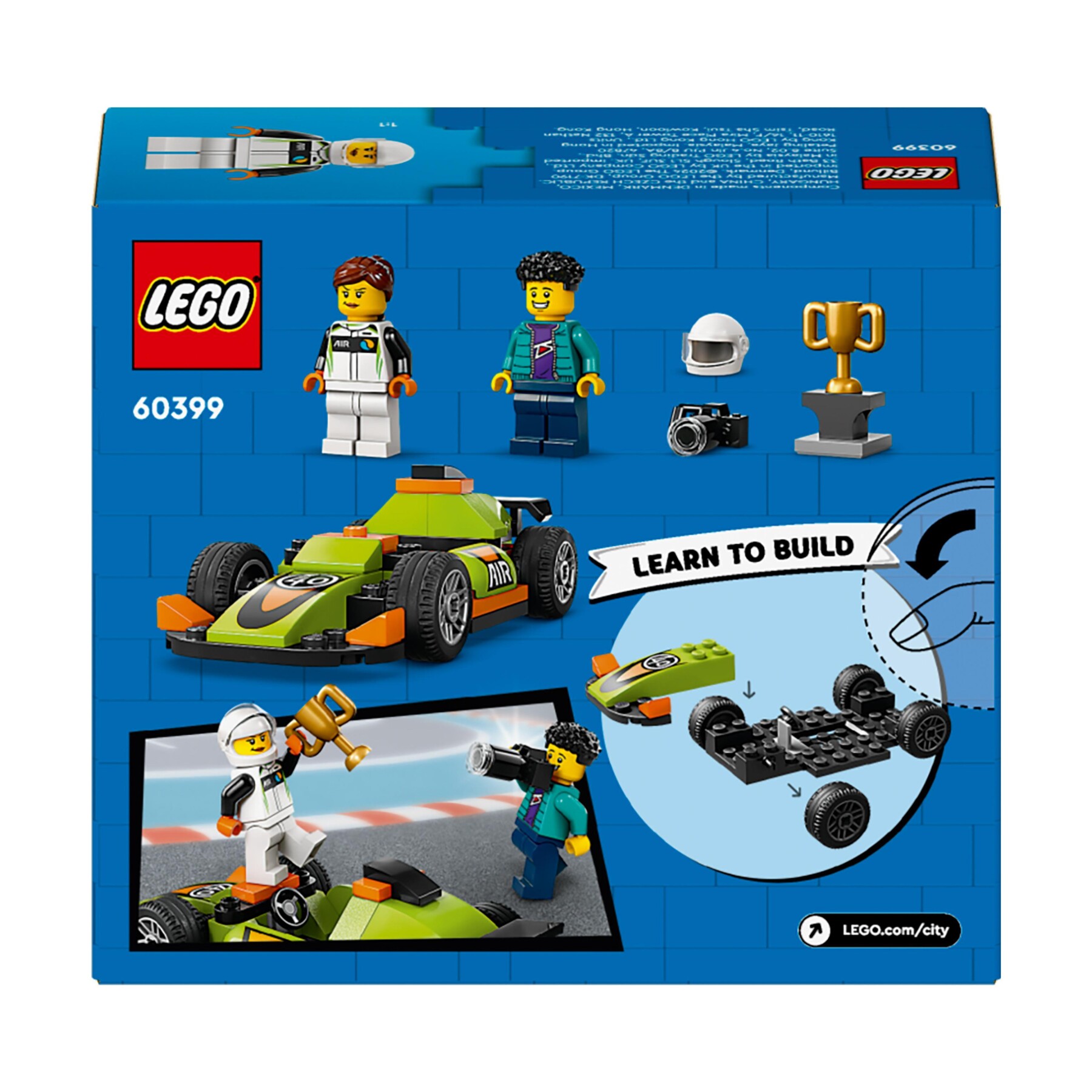 Lego city 60399 auto da corsa verde, macchina giocattolo per bambini di 4+ anni, modellino da costruire di veicolo formula 1 - LEGO CITY