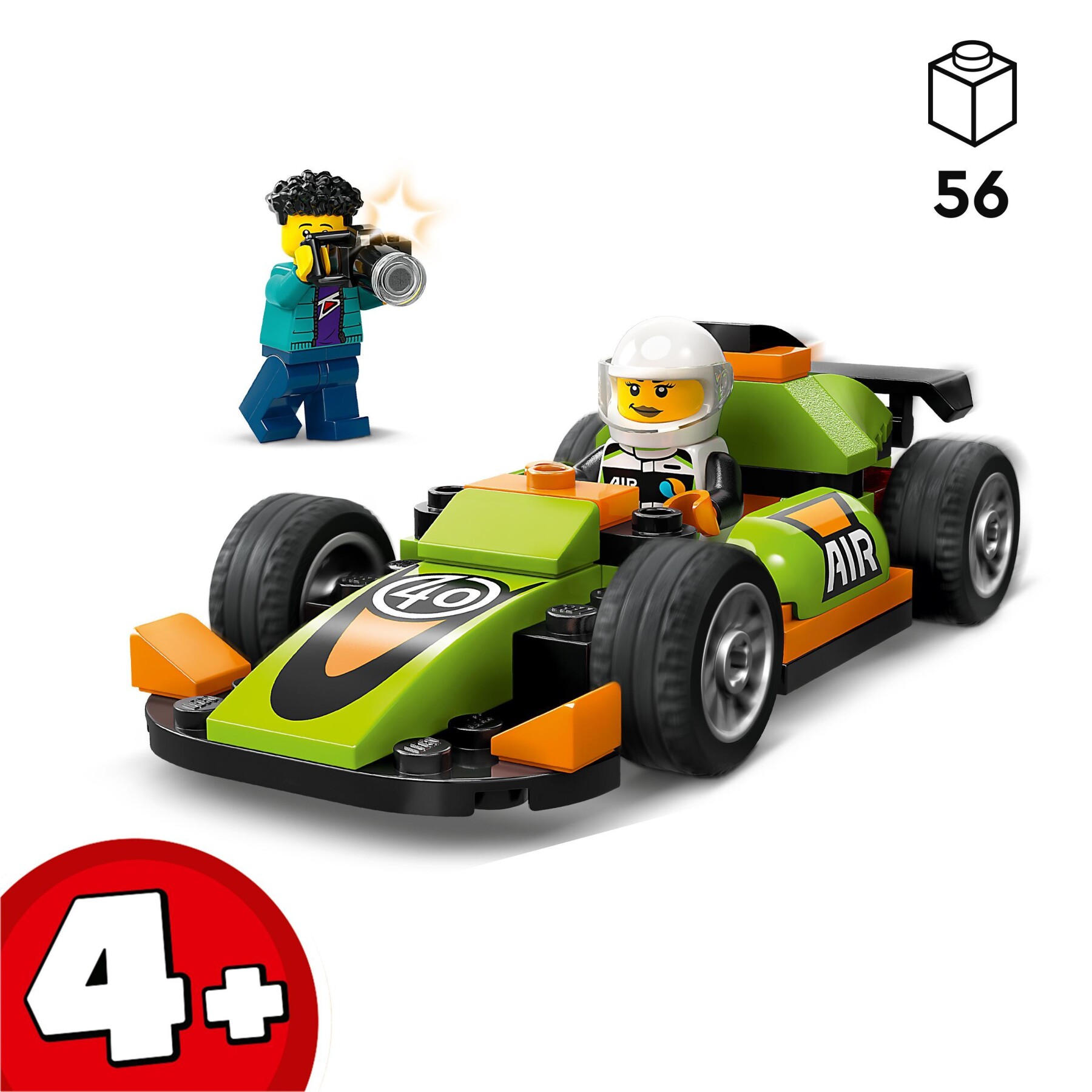 Lego city 60399 auto da corsa verde, macchina giocattolo per bambini di 4+ anni, modellino da costruire di veicolo formula 1 - LEGO CITY