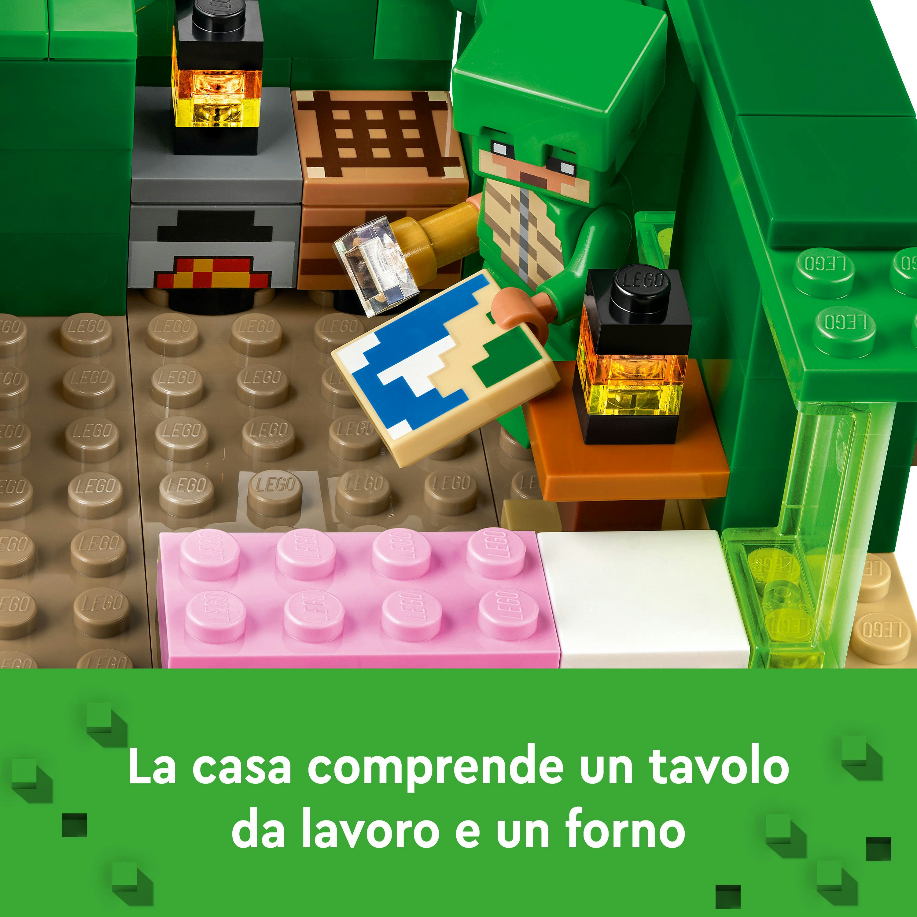 Lego minecraft 21254 beach house della tartaruga, casa giocattolo da costruire per bambini di 8+ anni con personaggi e animali - MINECRAFT