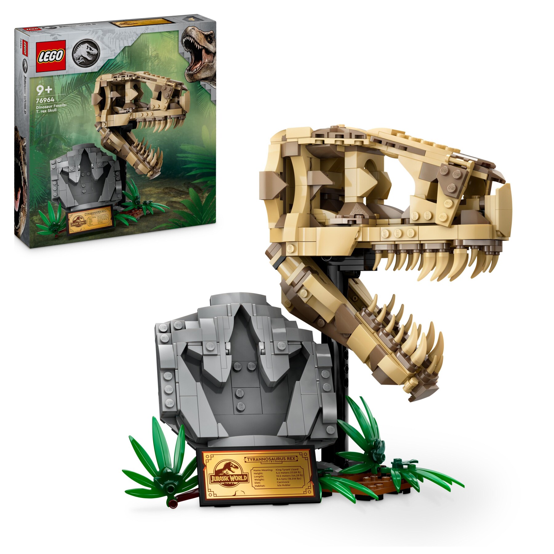 Lego jurassic world 76964 fossili di dinosauro: teschio di t. rex giocattolo, giochi per bambini 9+ con fossile da costruire - LEGO JURASSIC PARK/W