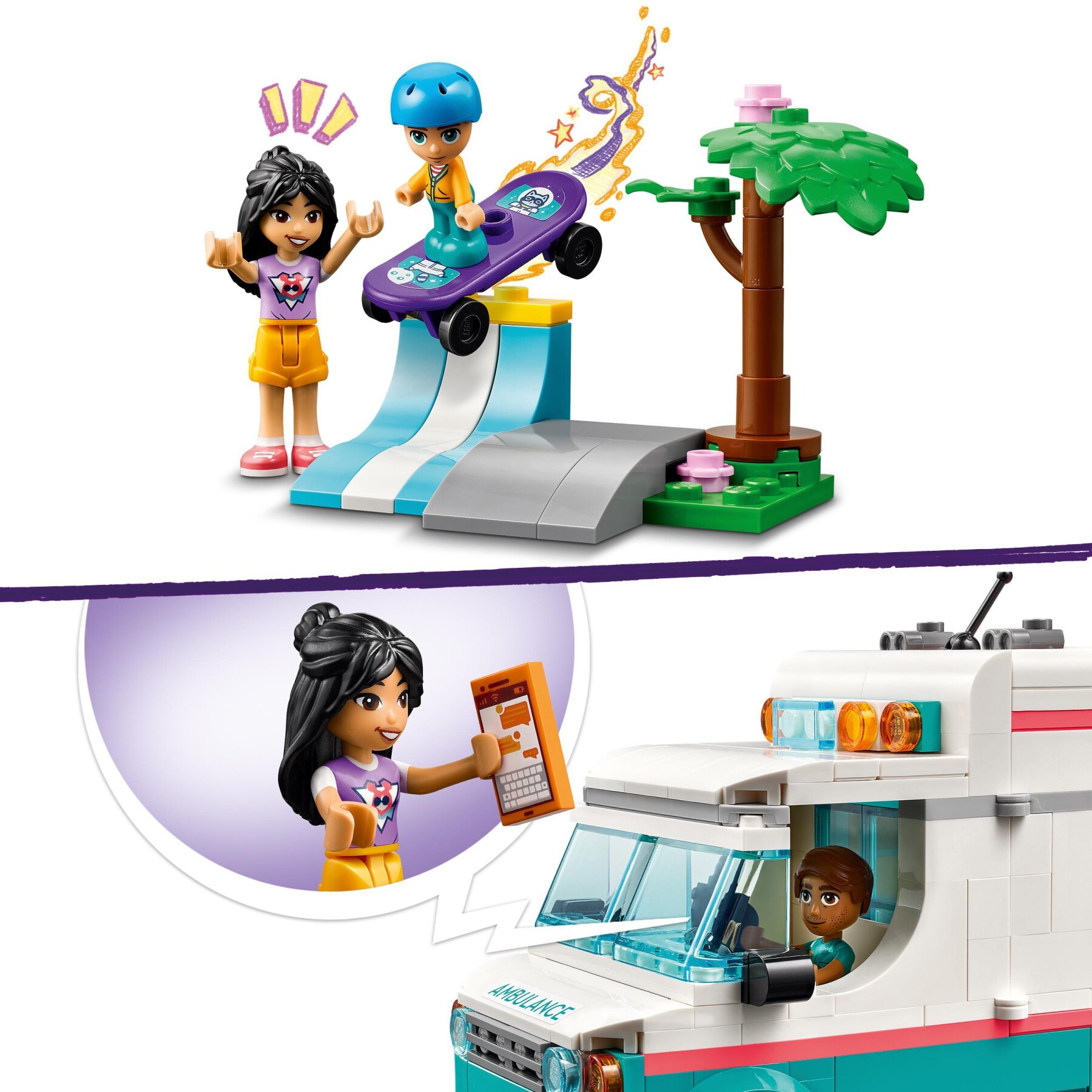 Lego friends 42613 ambulanza dell’ospedale di heartlake city, giochi per bambini 6+ con veicolo giocattolo e 3 mini bamboline - LEGO FRIENDS