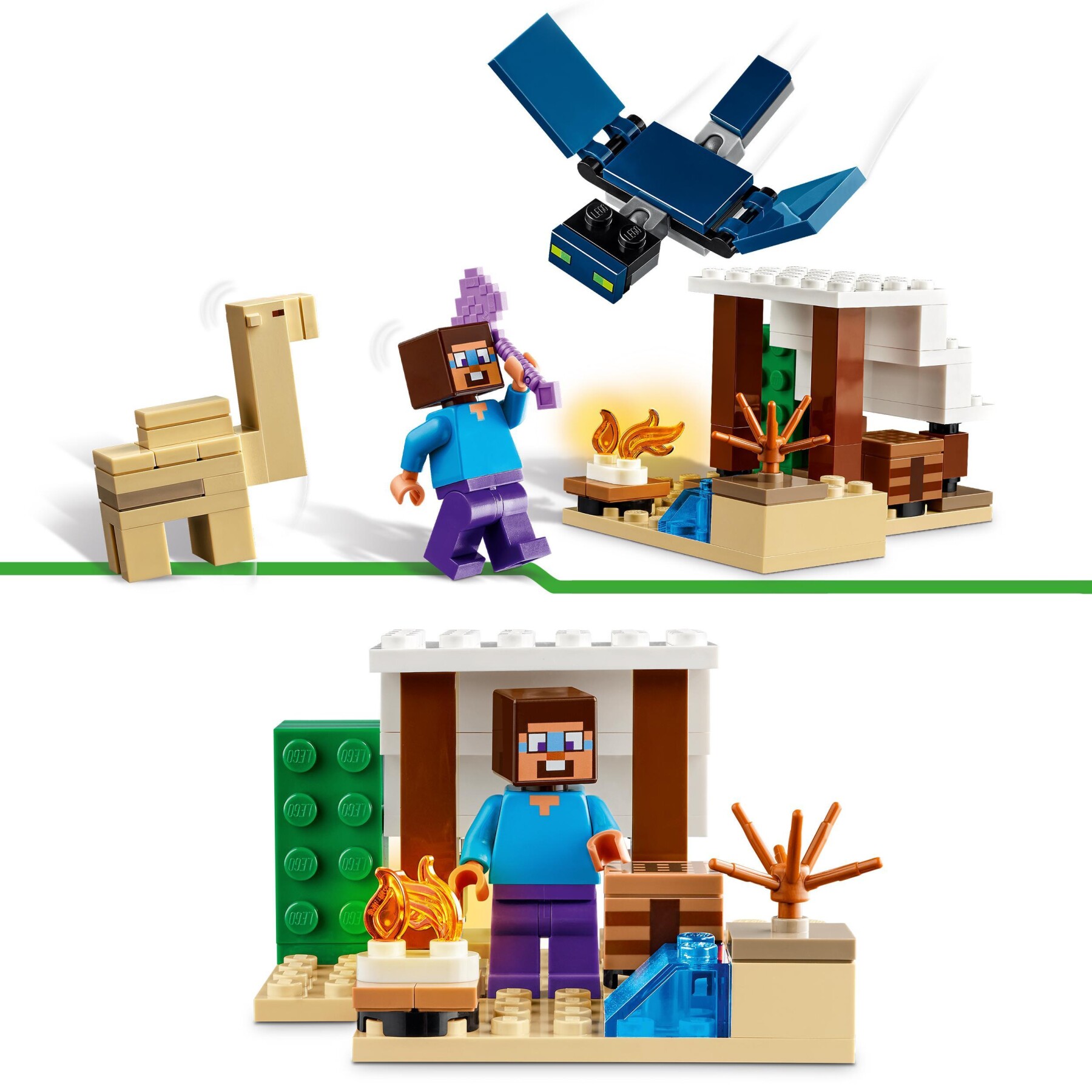 Lego minecraft 21251 spedizione di steve nel deserto, gioco per bambini di 6+ anni, bioma con casa giocattolo e personaggi - MINECRAFT