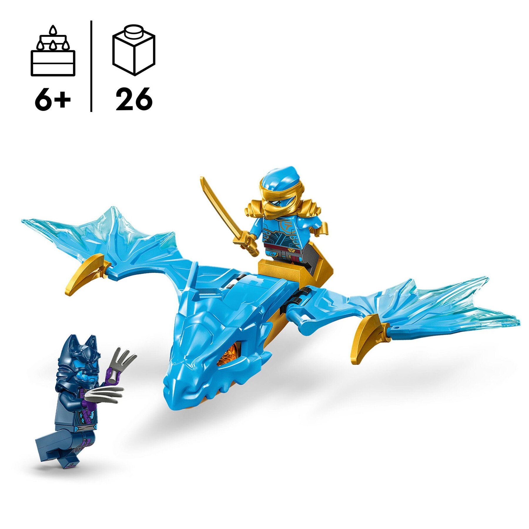 Lego ninjago 71802 attacco del rising dragon di nya, giochi per bambini 6+ con action figure di drago giocattolo e minifigure - LEGO NINJAGO