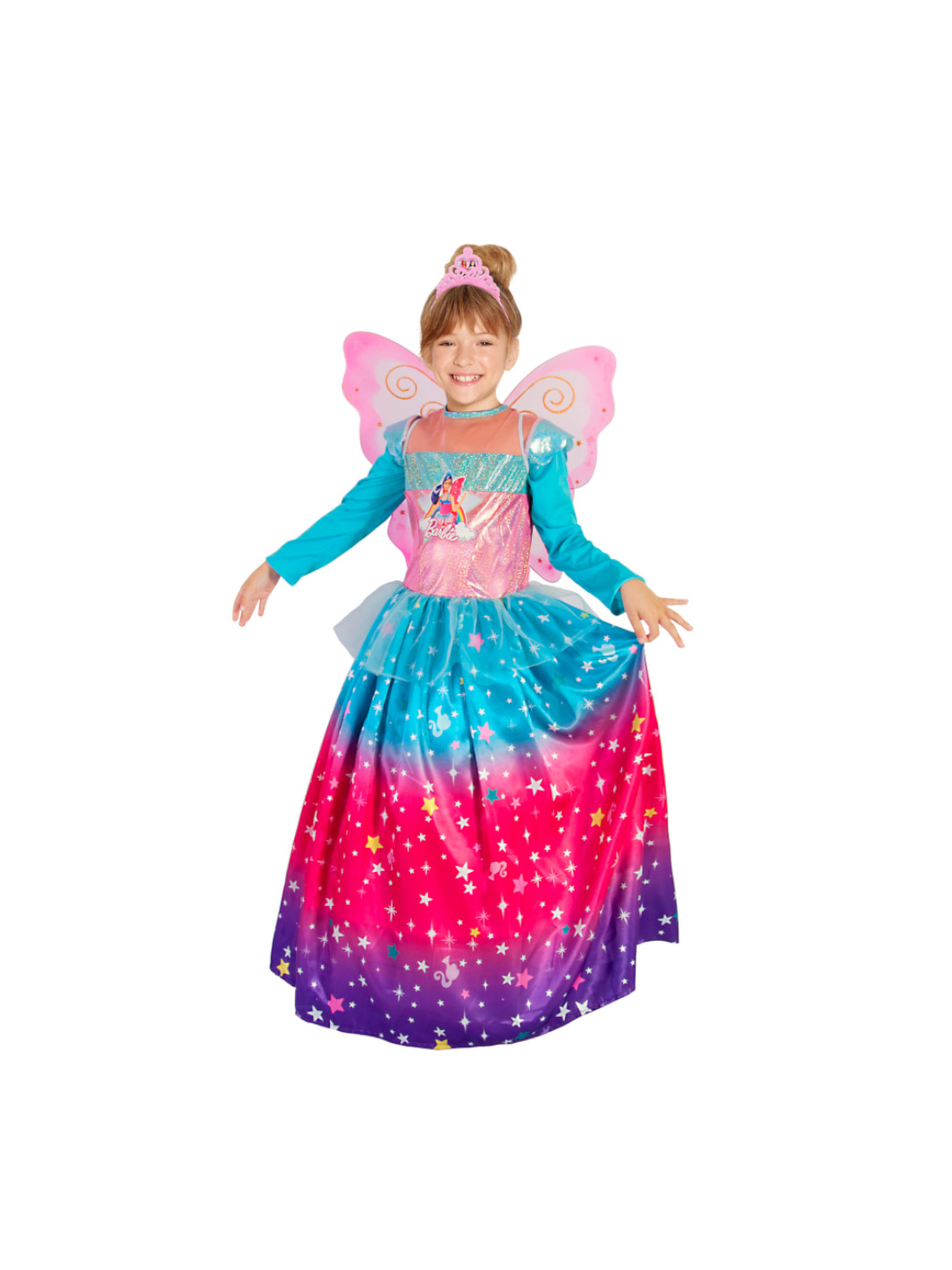 Costume originale barbie fairy con ali e coroncina disponibile in