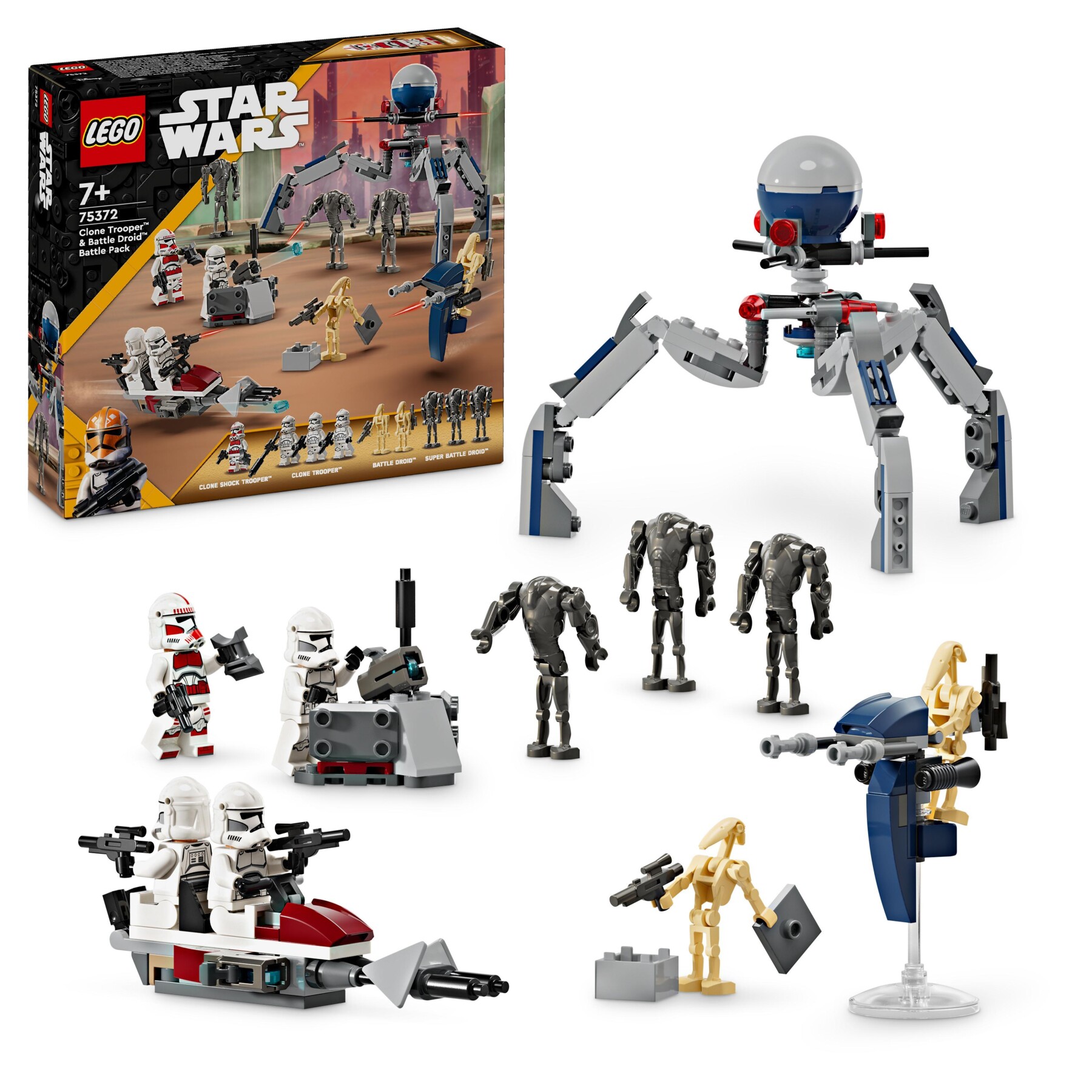 Lego star wars 75372 battle pack clone trooper e battle droid con veicolo giocattolo speeder bike, idea regalo bambini 7+ anni - LEGO® Star Wars™