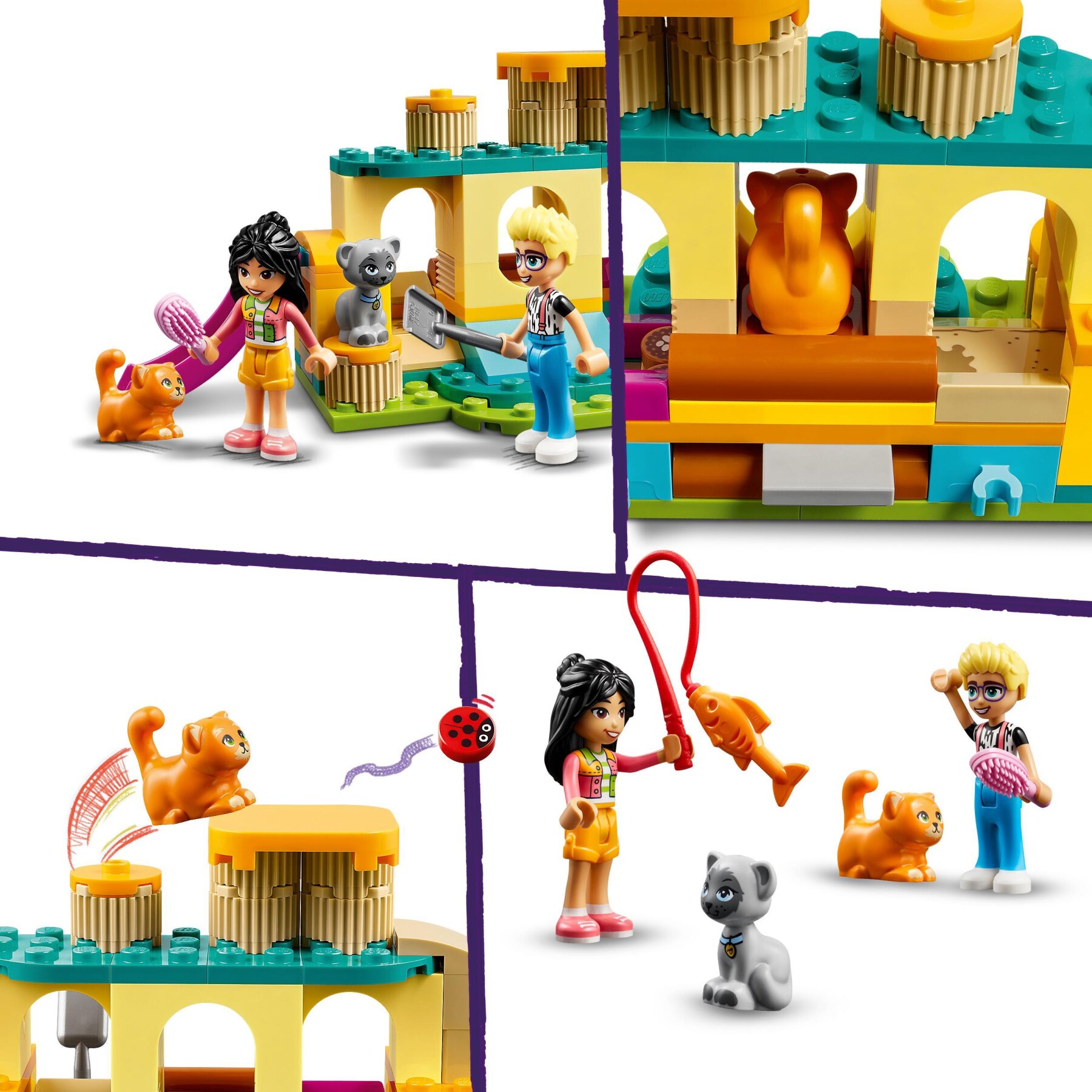 Lego friends 42612 avventure nel parco giochi dei gatti, giocattolo con animali e mini bamboline, giochi per bambini 5+ anni - LEGO FRIENDS