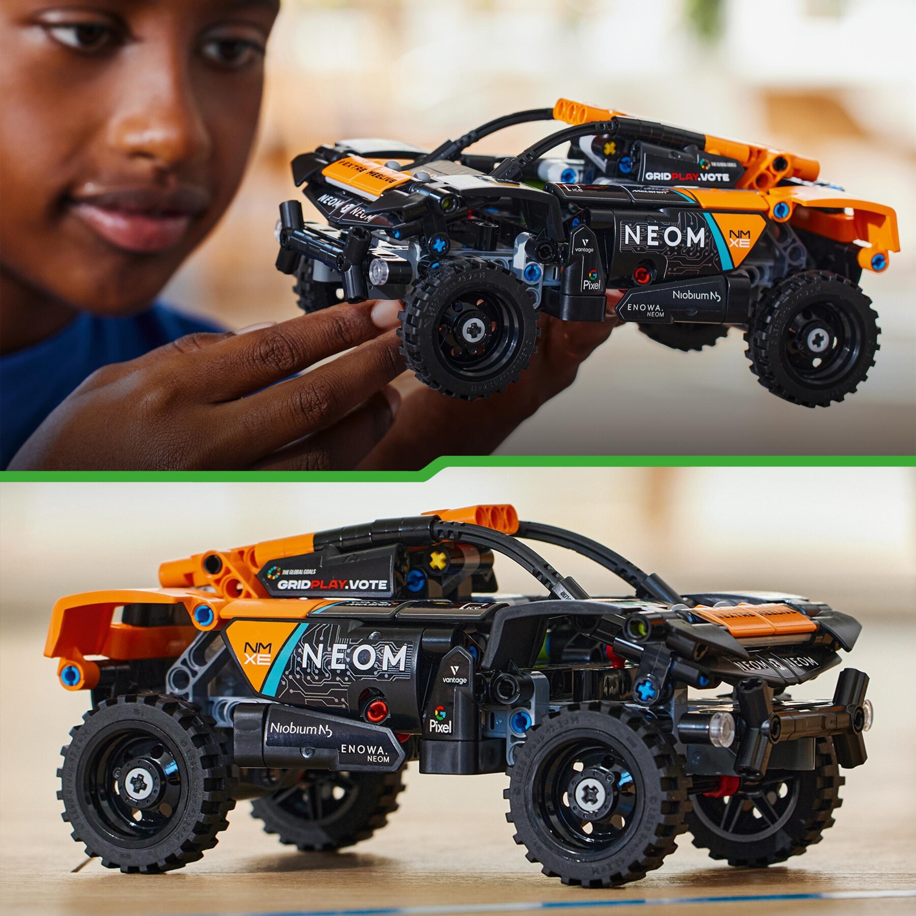 Lego technic 42166 neom mclaren extreme e race car, macchina giocattolo con funzione pull-back, giochi per bambini di 7+ anni - LEGO TECHNIC