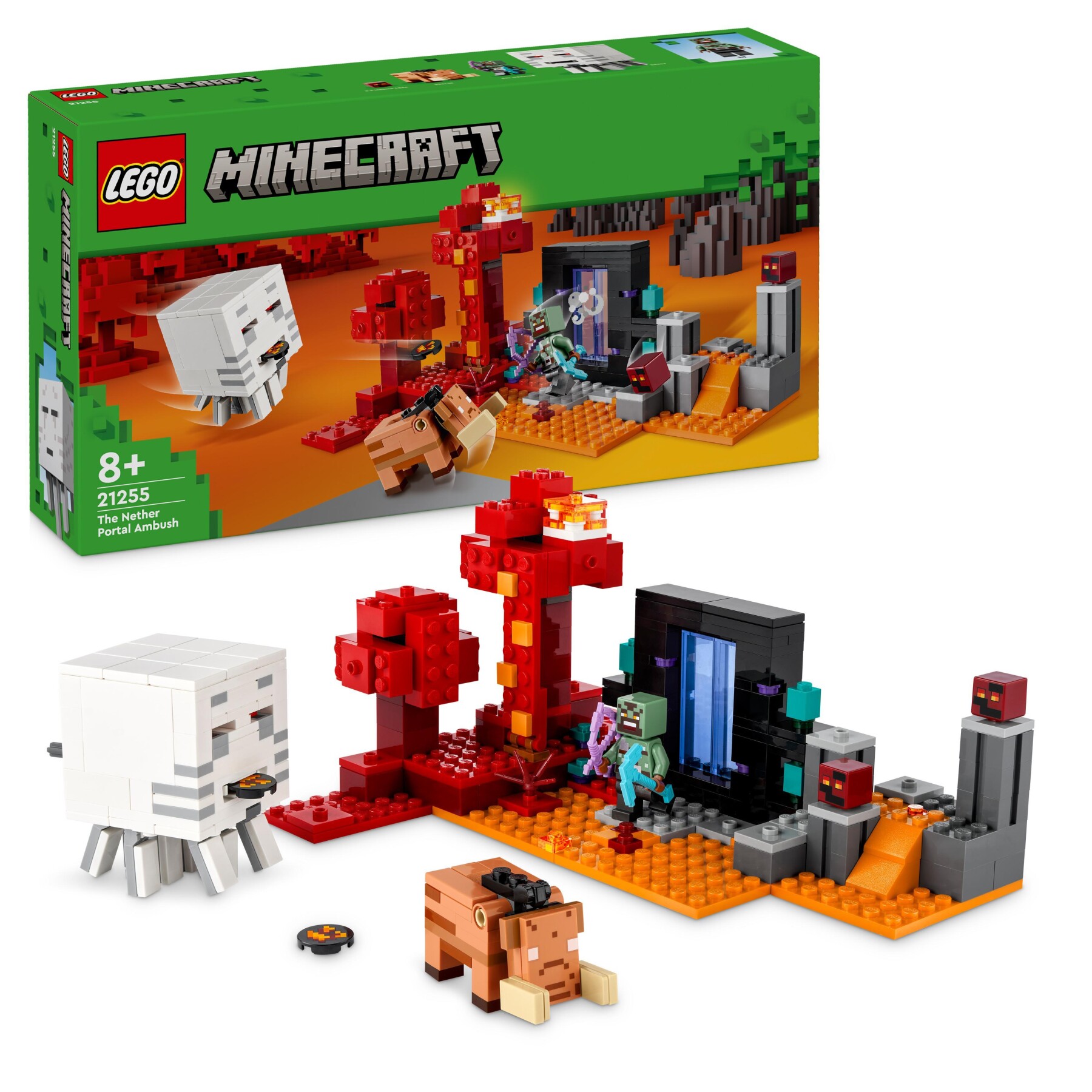 Lego minecraft 21255 agguato nel portale del nether, gioco per bambini di 8+ anni, set con scene di battaglia e personaggi - MINECRAFT