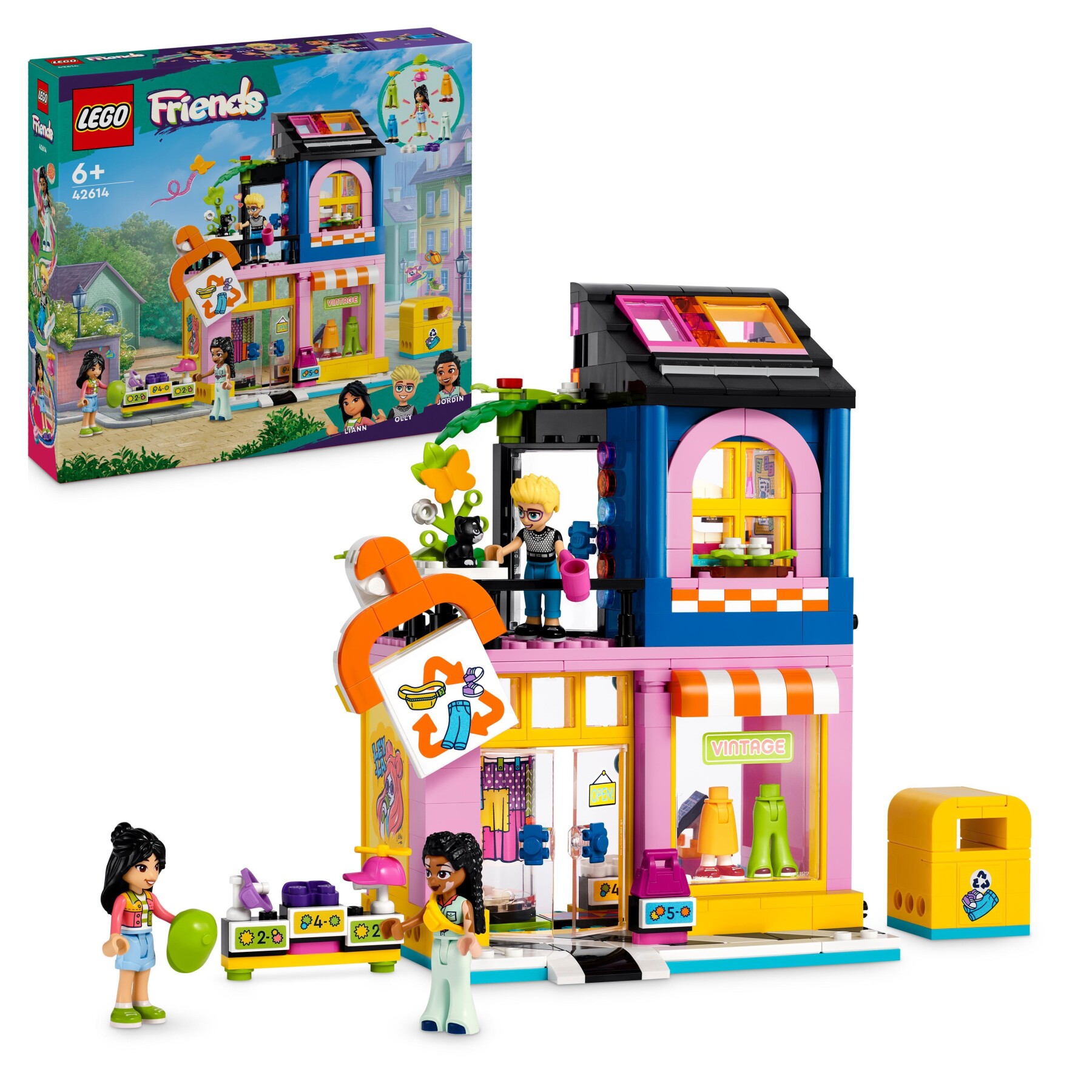 Lego friends 42614 boutique vintage, giochi per bambini da 6 anni con negozio giocattolo di moda, 3 mini bamboline e un gatto - LEGO FRIENDS