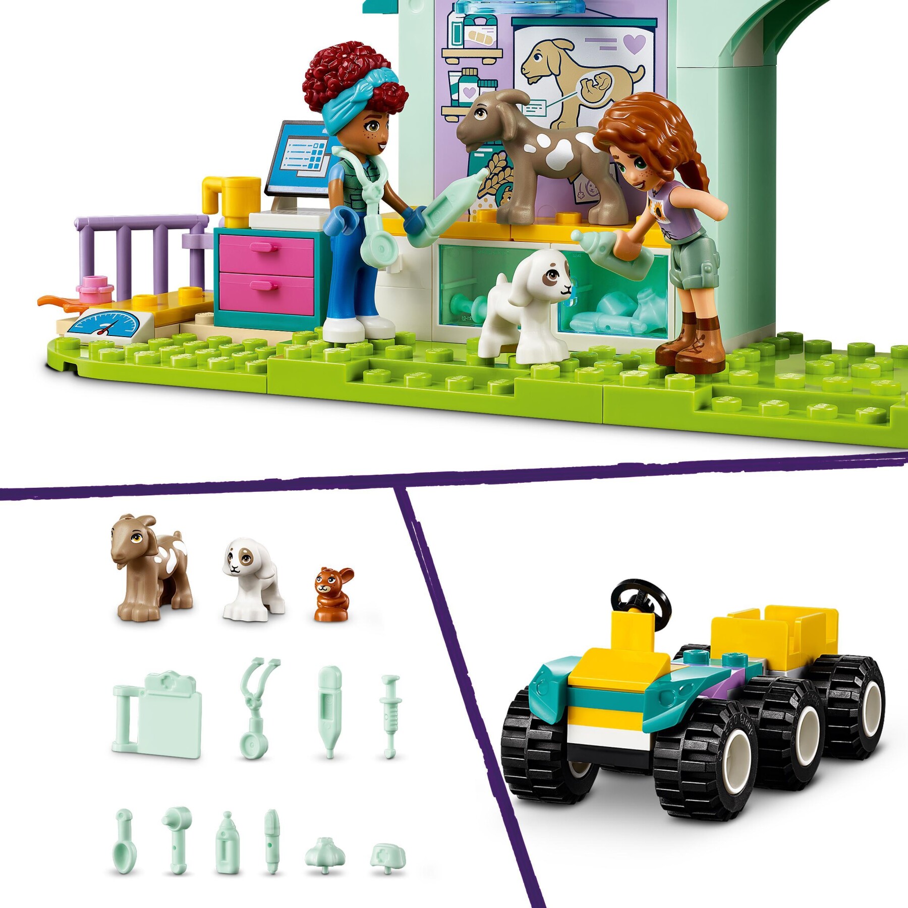 Lego friends 42632 la clinica veterinaria degli animali della fattoria, giochi bambini 4+ con personaggi e trattore giocattolo - LEGO FRIENDS