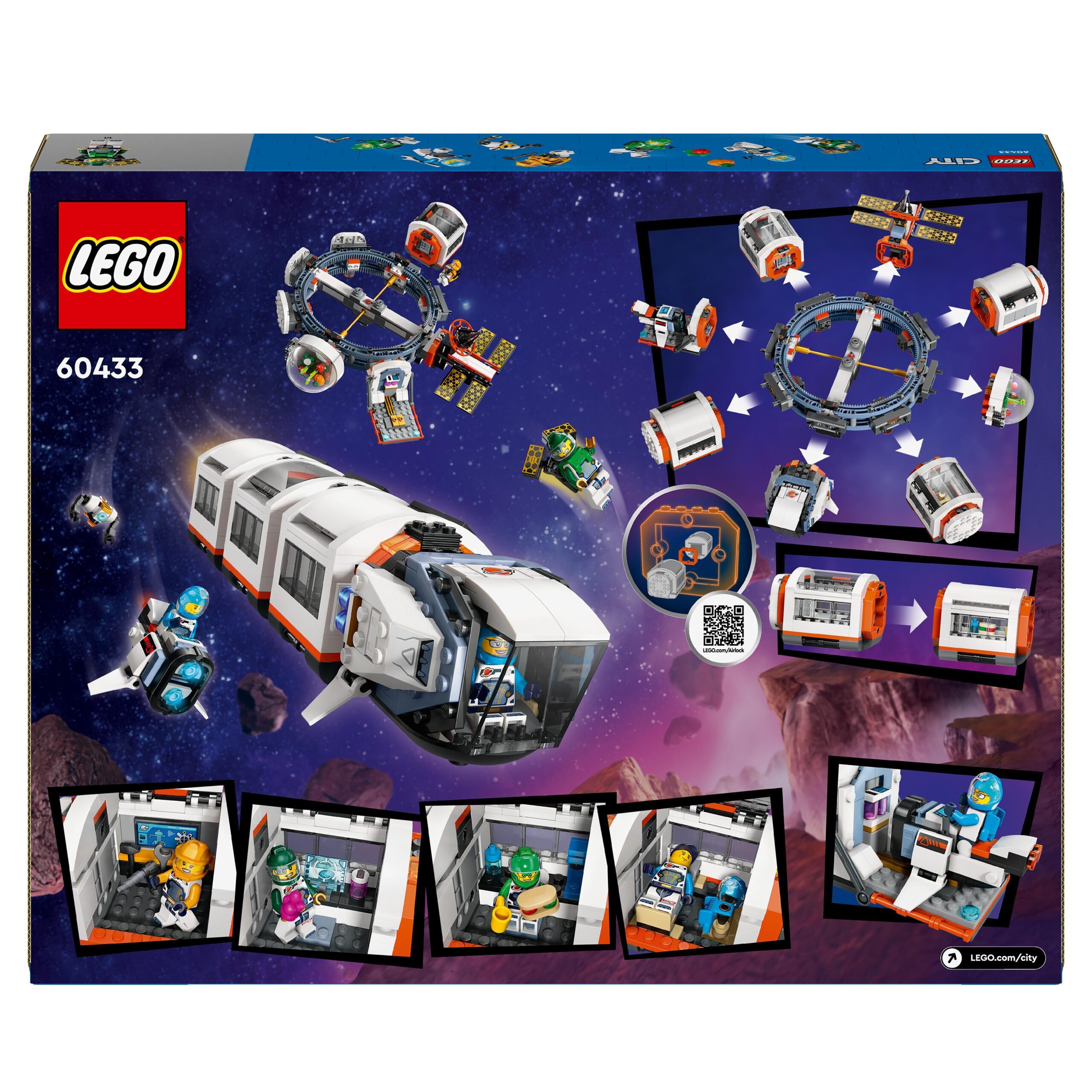 Lego city 60433 stazione spaziale modulare, modellino da costruire per collegare astronavi e moduli gioco per bambini da 7+ - LEGO CITY