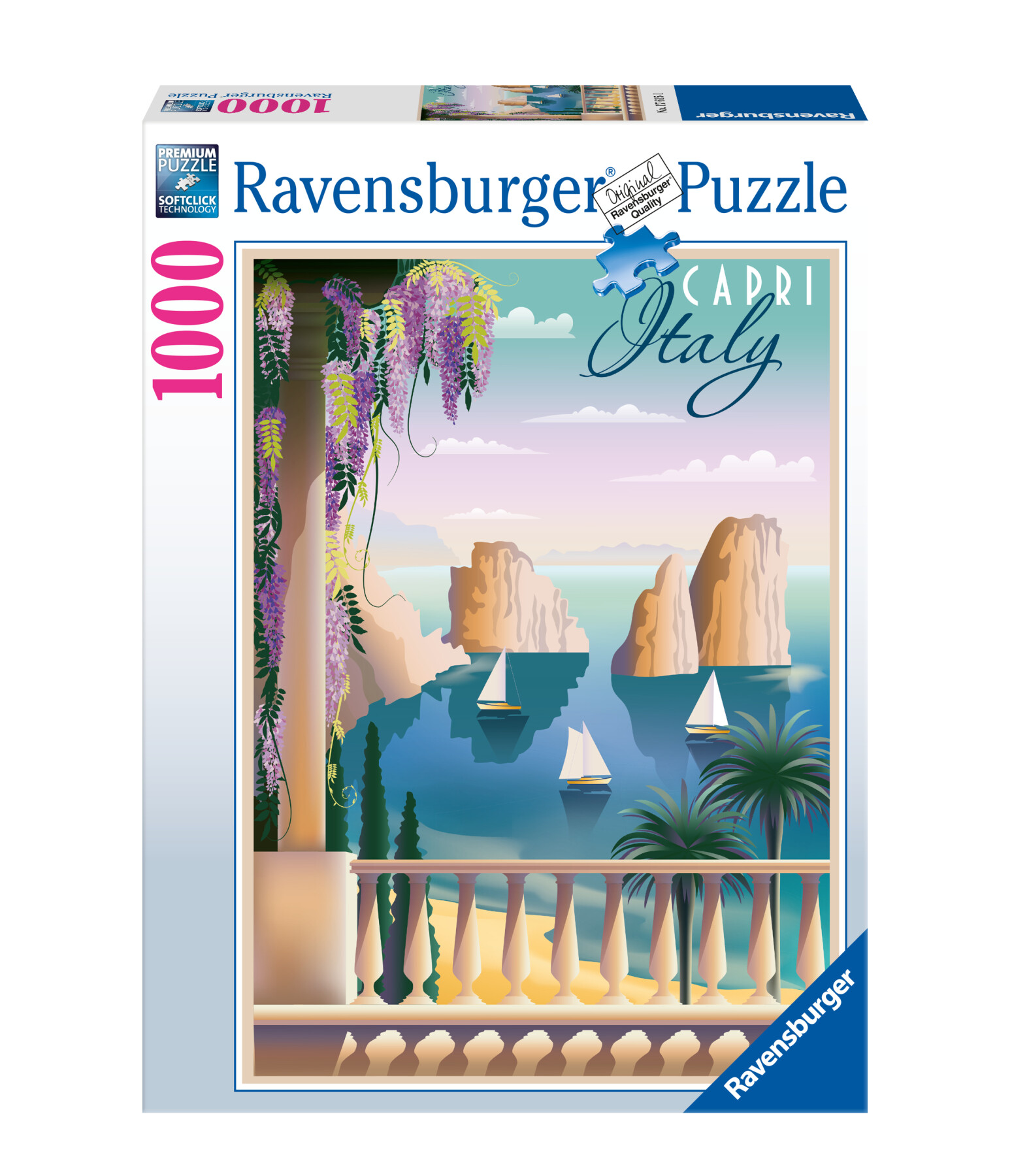 Ravensburger - puzzle cartolina da capri, italia, 1000 pezzi, puzzle adulti - RAVENSBURGER