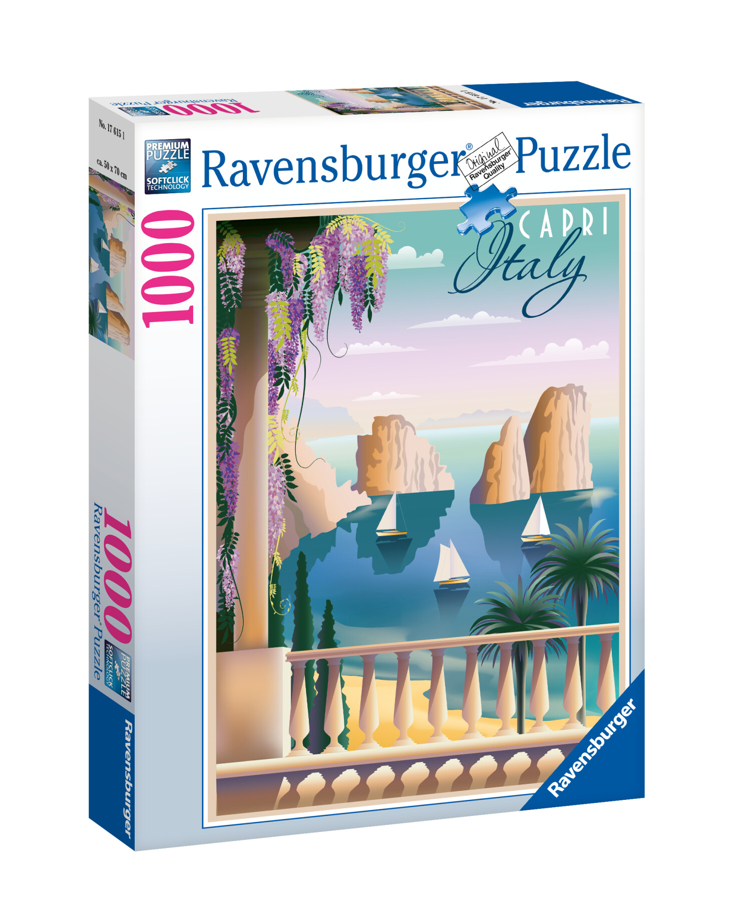 Ravensburger - puzzle cartolina da capri, italia, 1000 pezzi, puzzle adulti - RAVENSBURGER