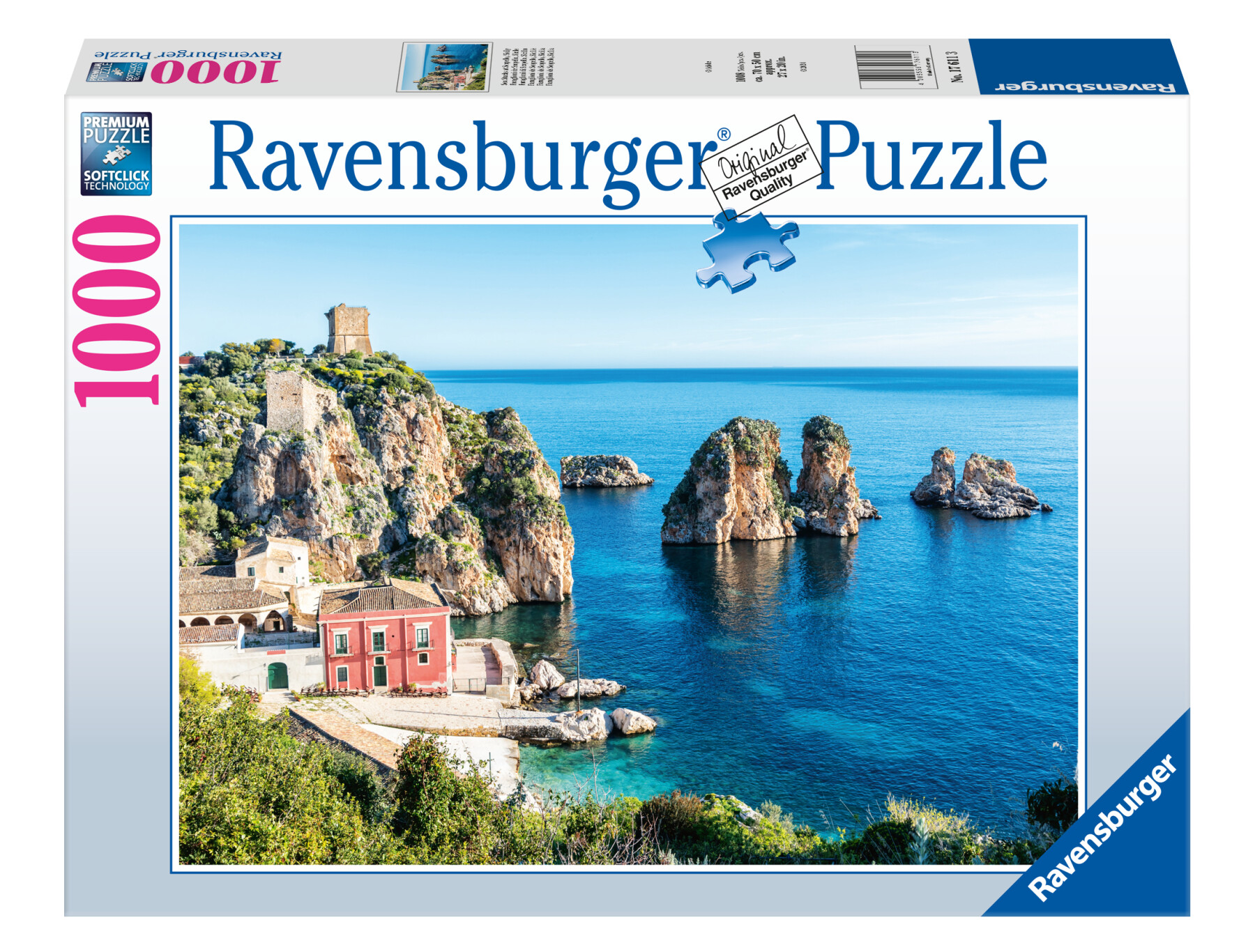 Ravensburger - puzzle faraglioni di scopello, sicilia, 1000 pezzi, puzzle adulti - RAVENSBURGER