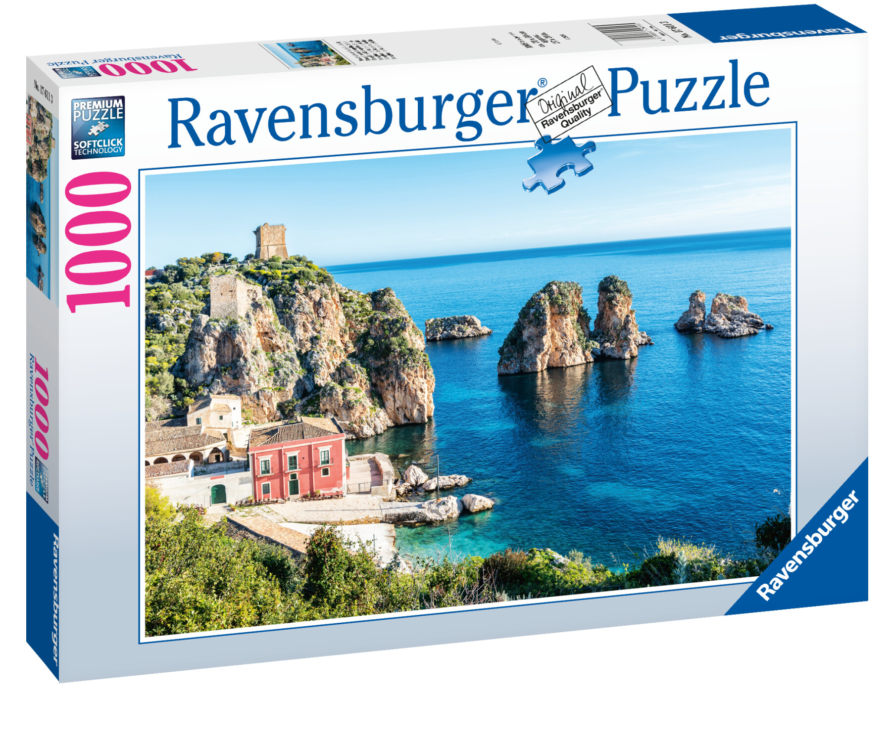 Ravensburger - puzzle faraglioni di scopello, sicilia, 1000 pezzi, puzzle adulti - RAVENSBURGER