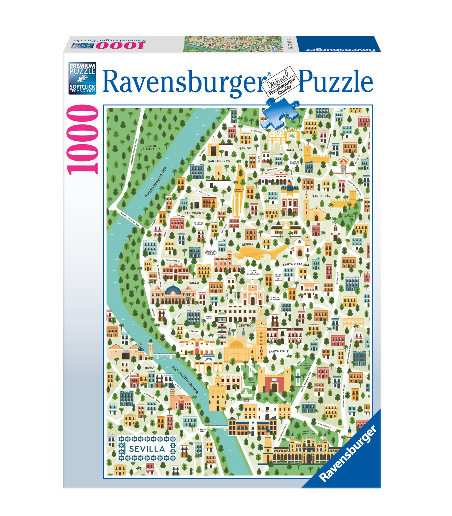Ravensburger - puzzle mappa di siviglia, 1000 pezzi, puzzle adulti - RAVENSBURGER