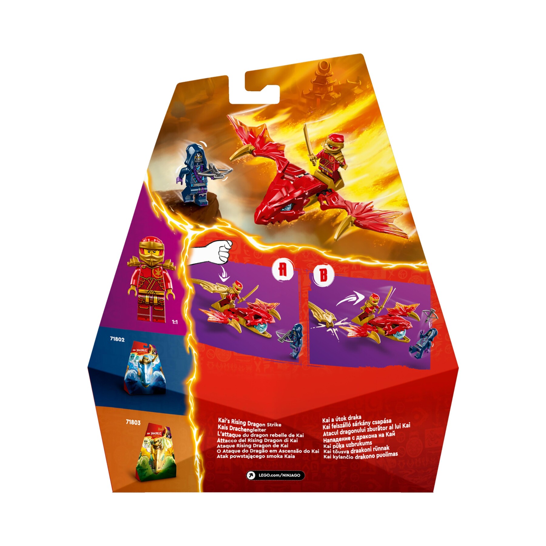 Lego ninjago 71801 attacco del rising dragon di kai, giochi per bambini 6+ con action figure di drago giocattolo e minifigure - LEGO NINJAGO