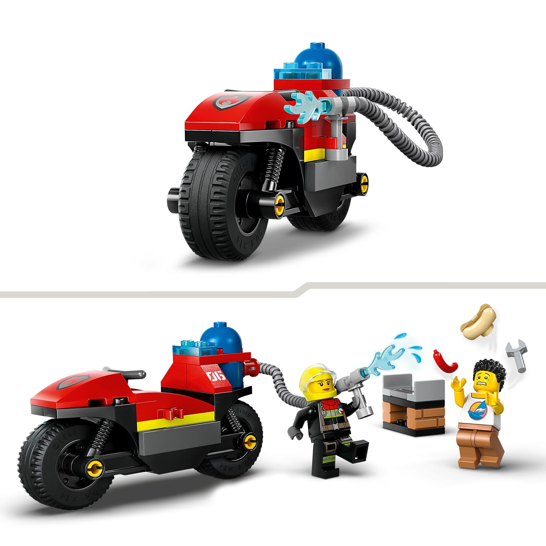 LEGO CITY 60410 MOTOCICLETTA DEI POMPIERI DA SOCCORSO, GIOCHI PER BAMBINI  4+ ANNI CON MOTO GIOCATTOLO, 2 MINIFIGURE ED ESTINTORE - Toys Center