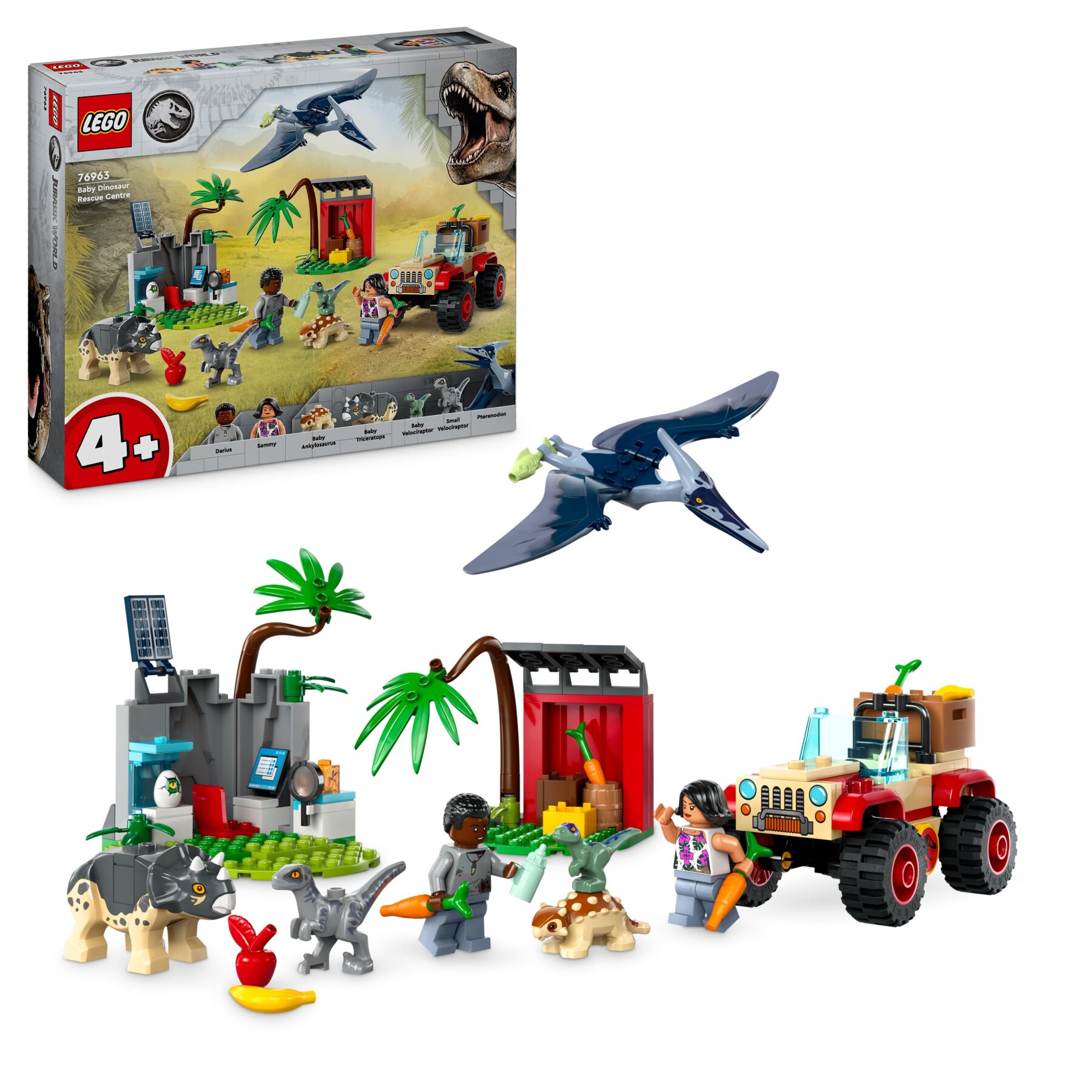 Lego jurassic world 76963 centro di soccorso dei baby dinosauri, giocattolo per bambini di 4+ anni, set con mini animali - LEGO JURASSIC PARK/W