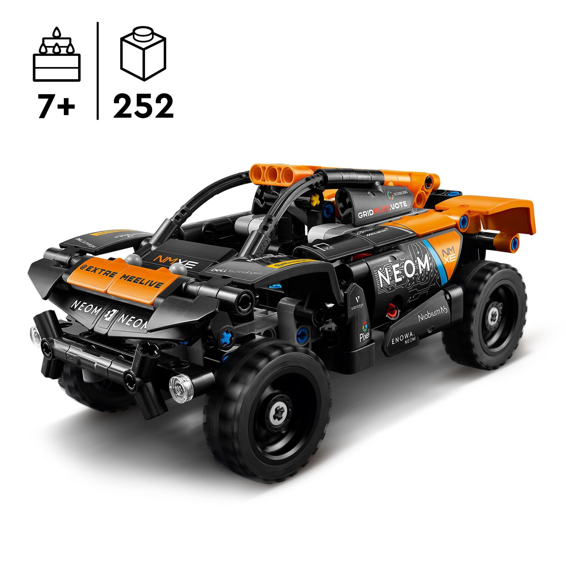 Lego technic 42166 neom mclaren extreme e race car, macchina giocattolo con funzione pull-back, giochi per bambini di 7+ anni - LEGO TECHNIC