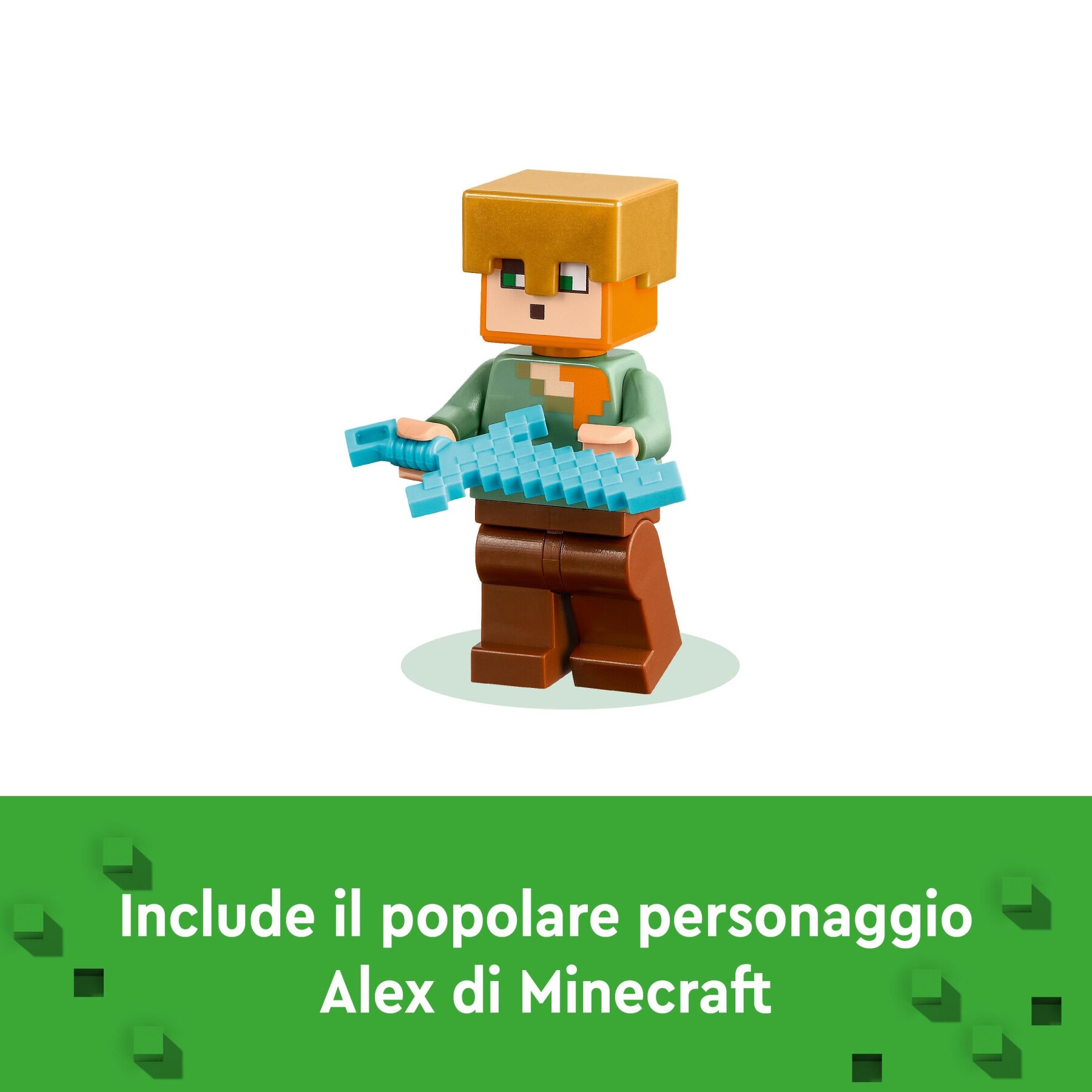 Lego minecraft 21252 l'armeria con personaggio alex, accessori e armi giocattolo per bambini di 7+ anni e fan del videogioco - MINECRAFT