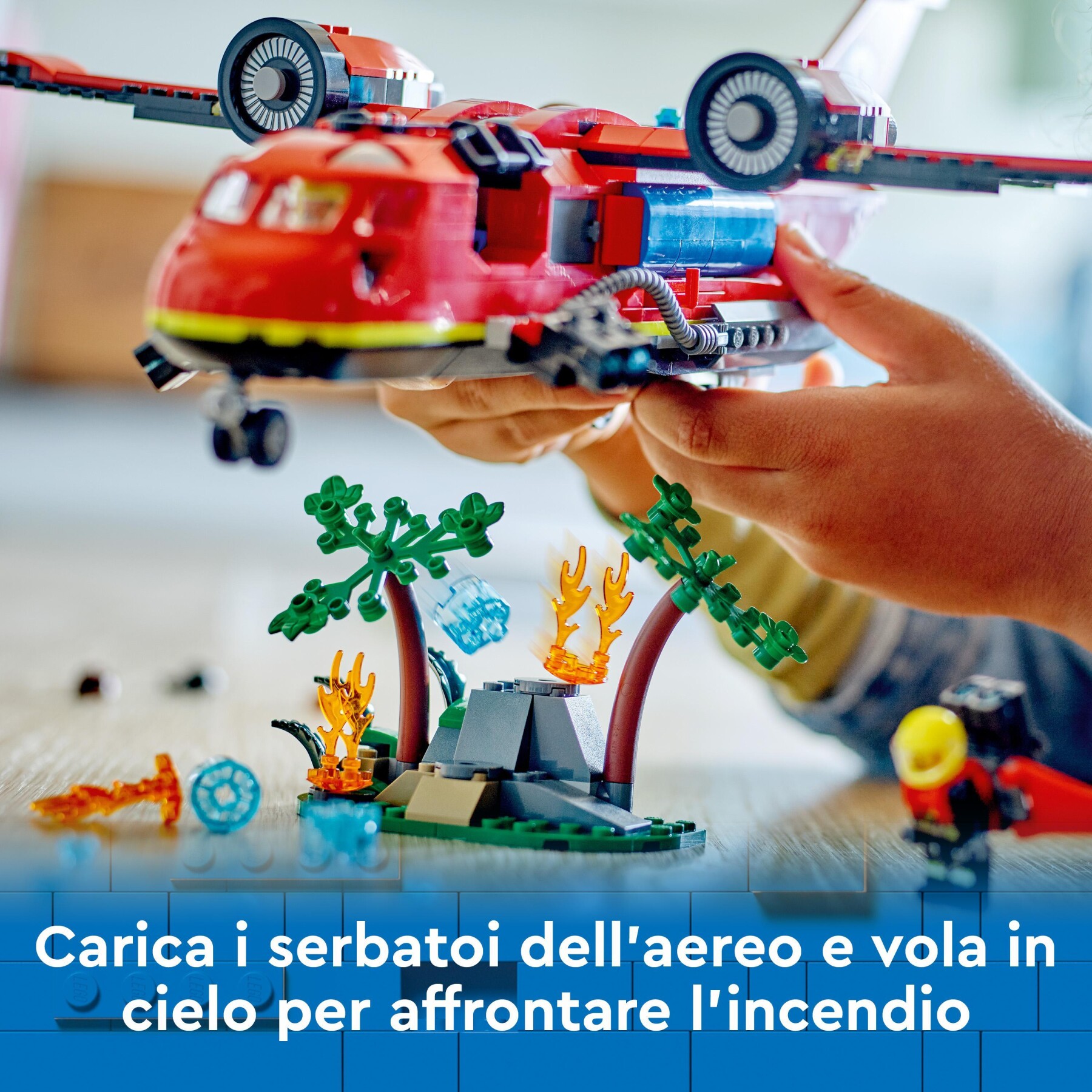 Lego city 60413 aereo antincendio, giocattolo dei vigili del fuoco per bambini di 6+ anni con 3 minifigure dei pompieri - LEGO CITY
