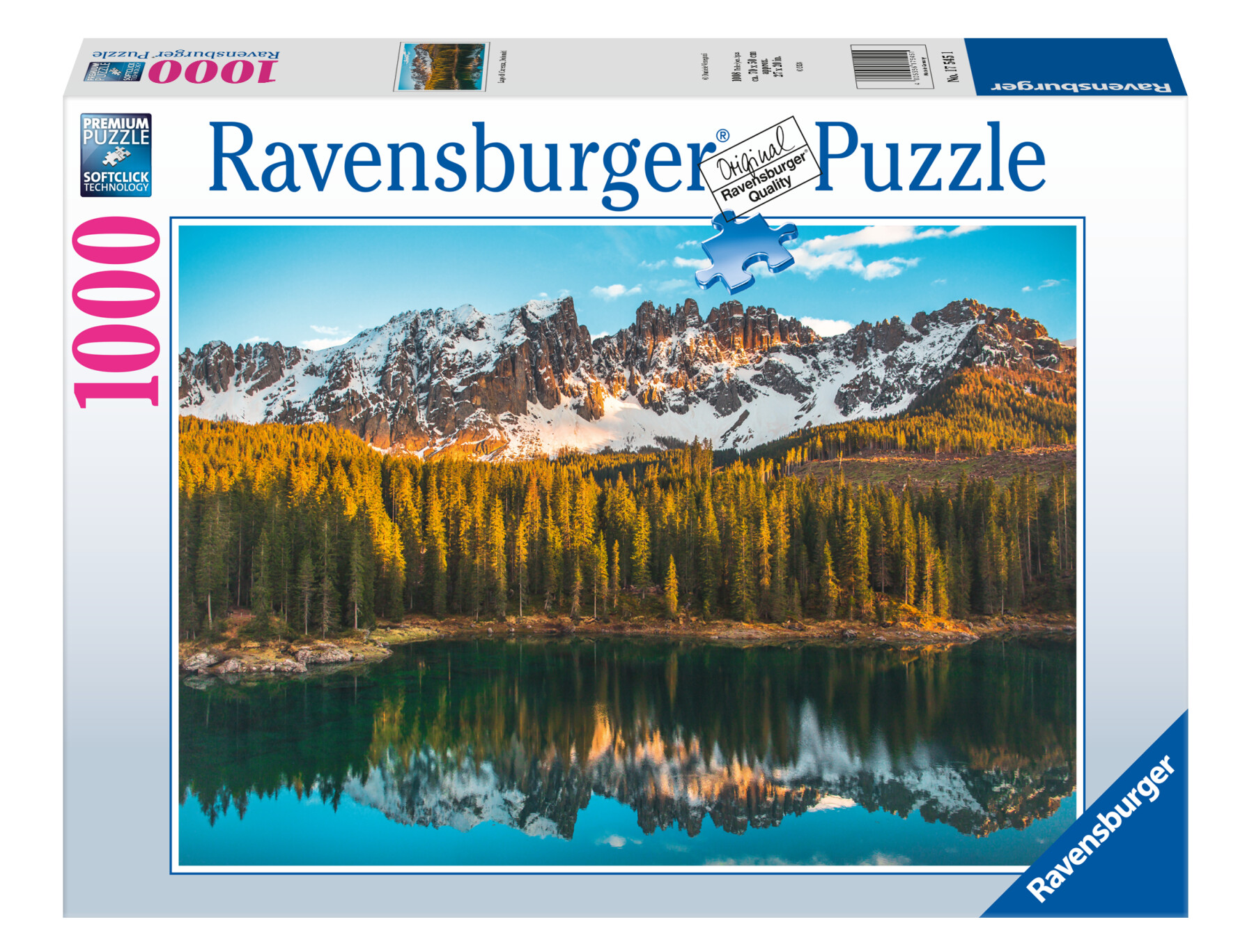 Ravensburger - puzzle lago di carezza, 1000 pezzi, puzzle adulti - RAVENSBURGER