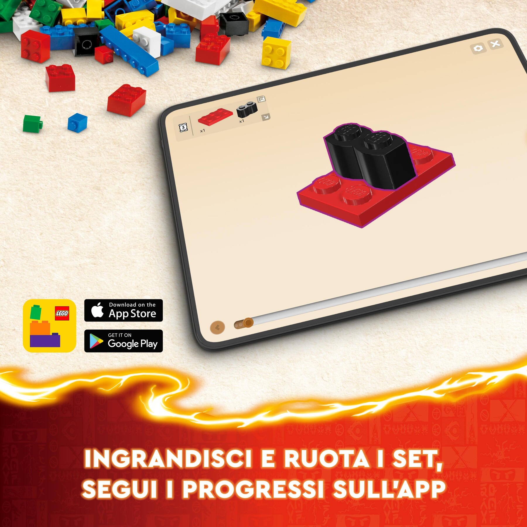 Lego ninjago 71808 mech elemento fuoco di kai, giochi per bambini di 7+ anni con 2 action figure da costruire e 4 minifigure - LEGO NINJAGO